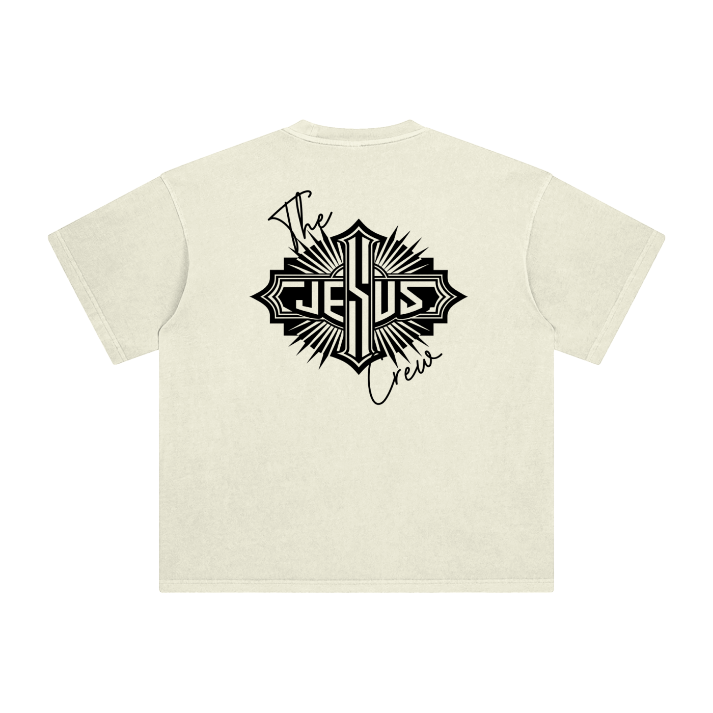 The Jesus Crew – Unisex Enzyme-Washed Tattoo Style Oversized Cotton T-Shirt