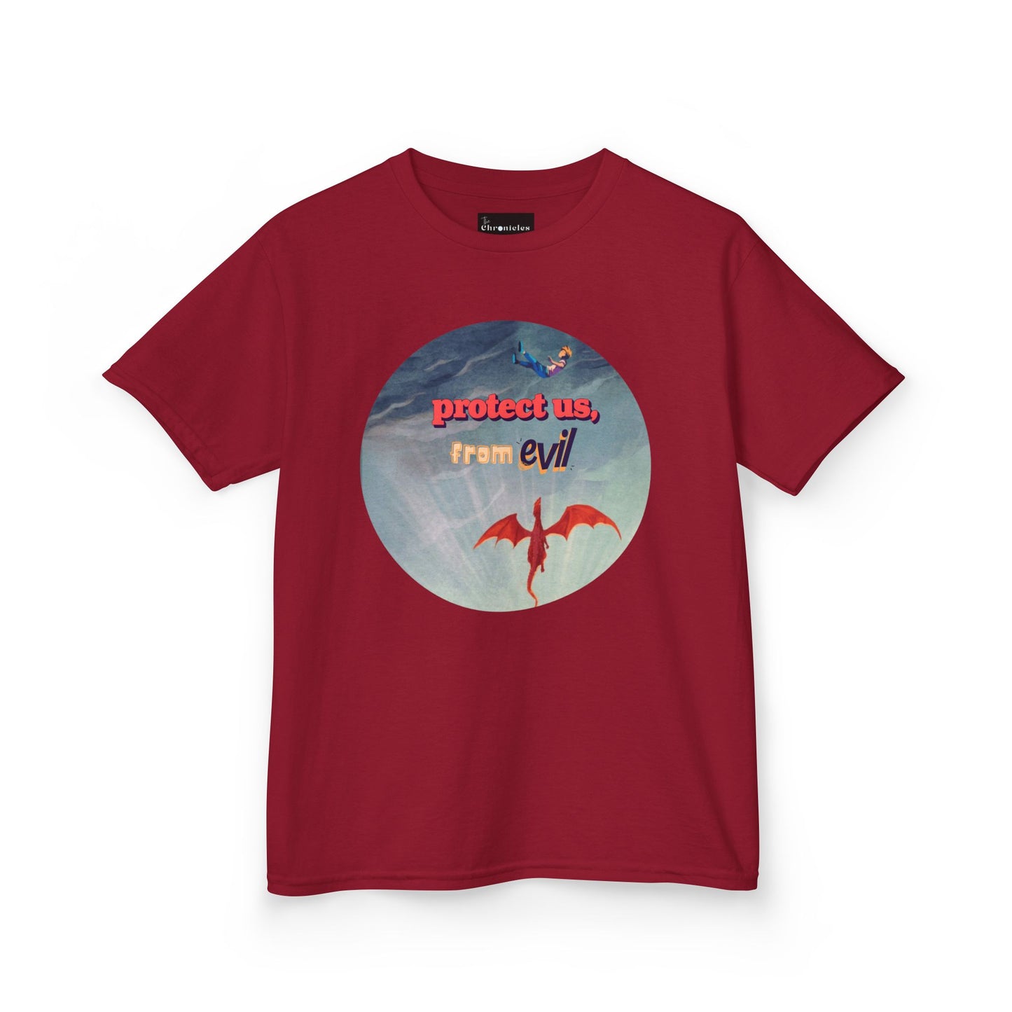 Protect Us From Evil" Kids T-Shirt | Children's Christian Prayer Apparel | Heavy Cotton™ Tee | Spiritual Protection Clothing