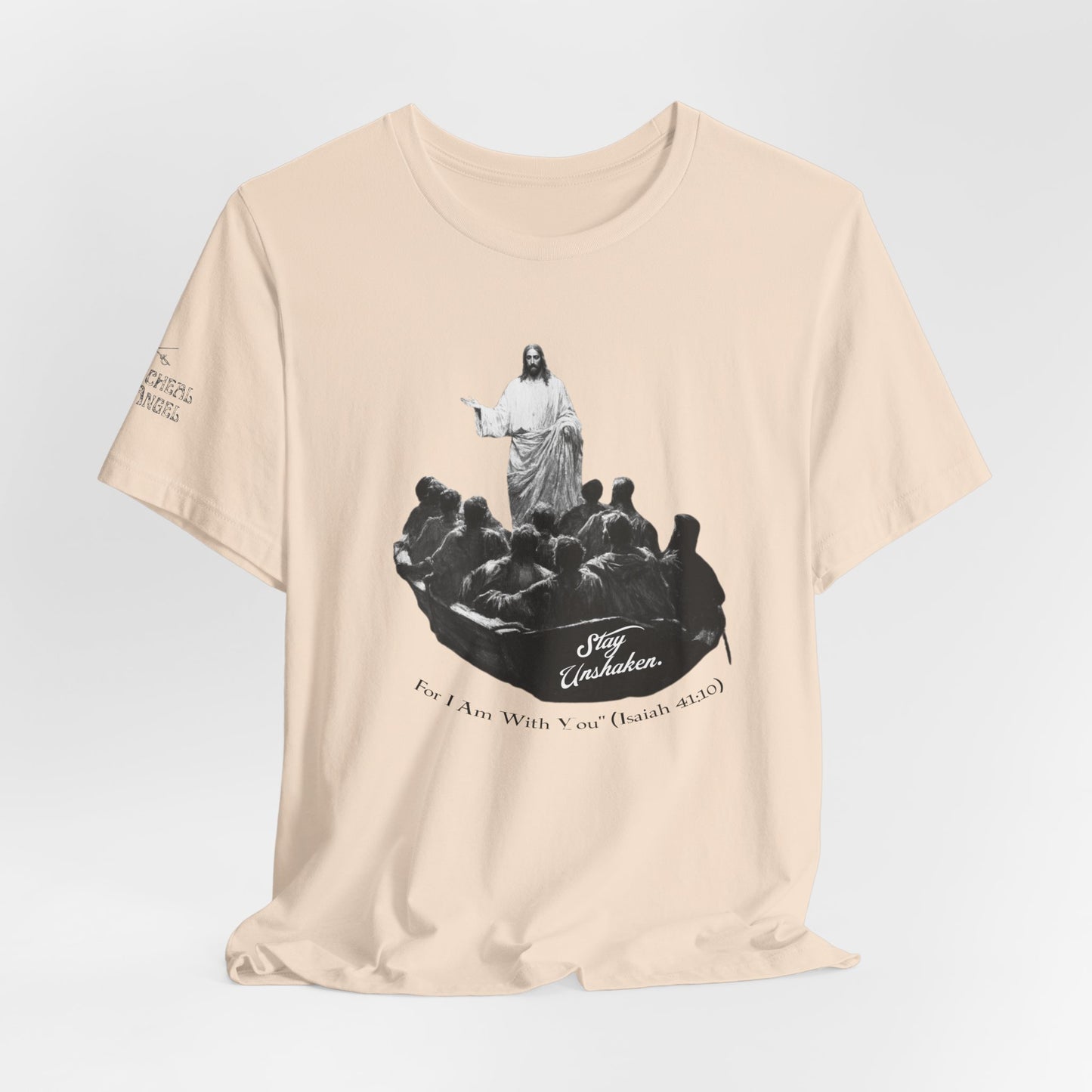 Stay Unshaken, For I Am With You" Christian T-Shirt | Jesus Calms the Storm Apparel | Heavy Cotton™ Tee | Biblical Clothing