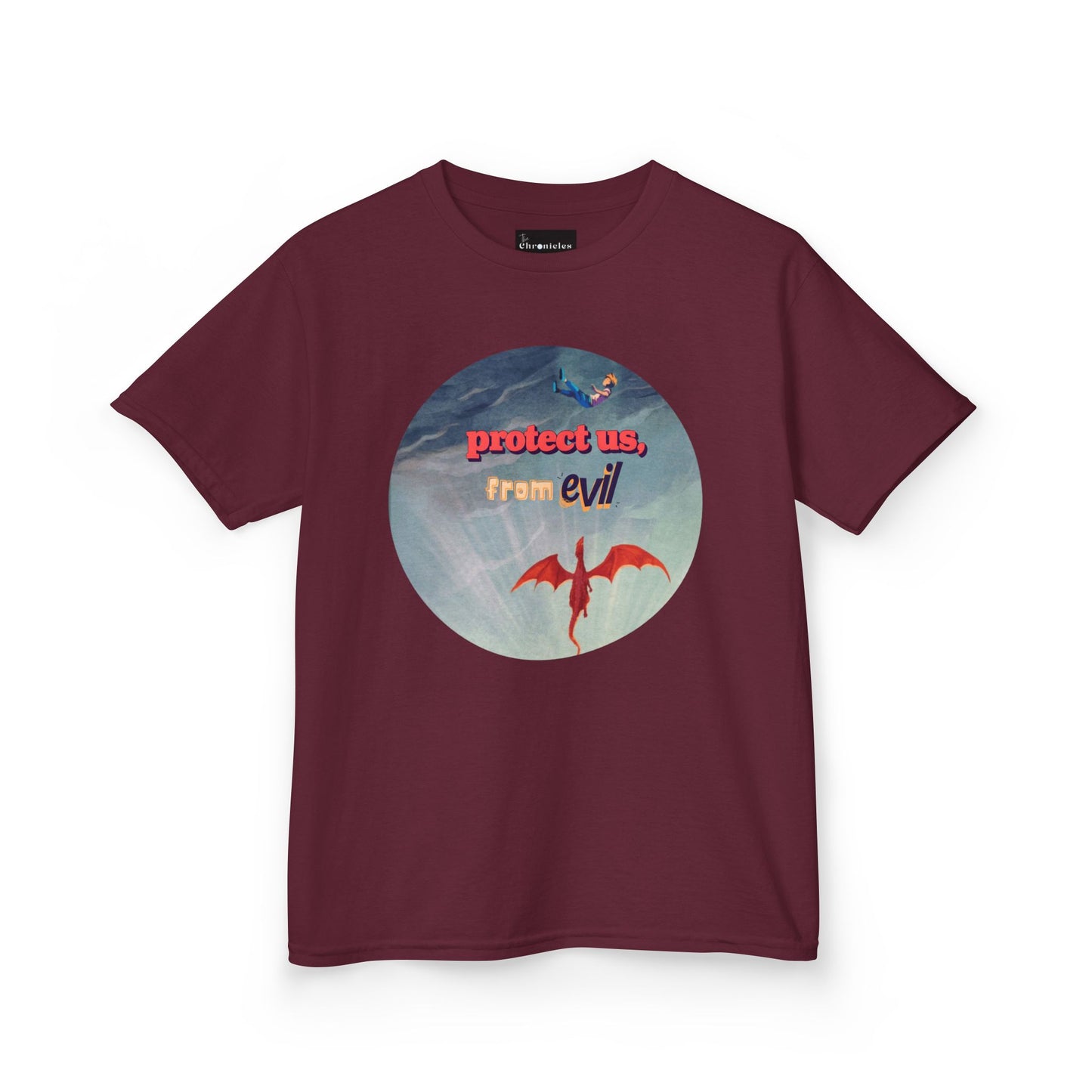 Protect Us From Evil" Kids T-Shirt | Children's Christian Prayer Apparel | Heavy Cotton™ Tee | Spiritual Protection Clothing
