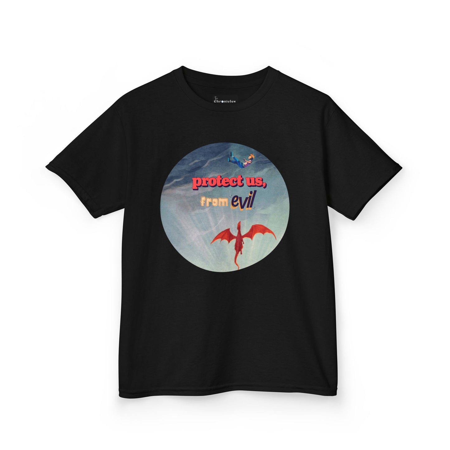 Protect Us From Evil" Kids T-Shirt | Children's Christian Prayer Apparel | Heavy Cotton™ Tee | Spiritual Protection Clothing