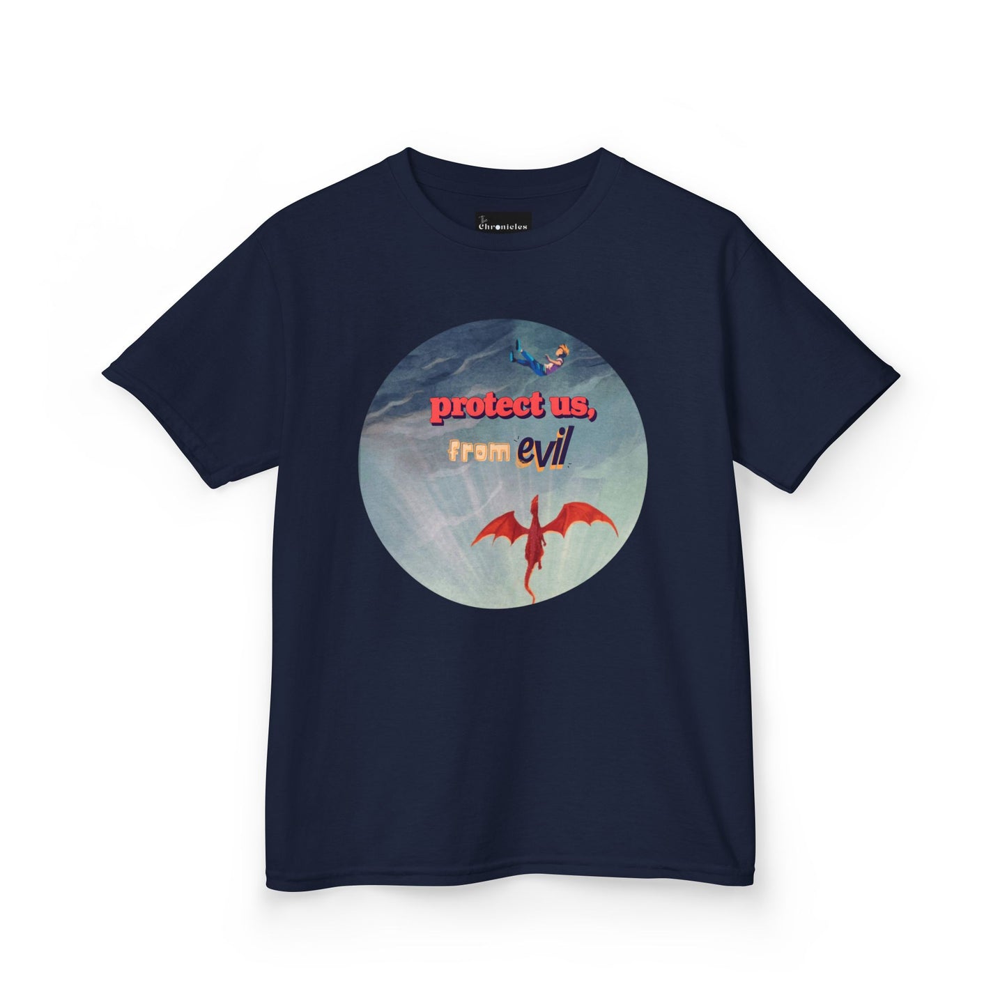 Protect Us From Evil" Kids T-Shirt | Children's Christian Prayer Apparel | Heavy Cotton™ Tee | Spiritual Protection Clothing
