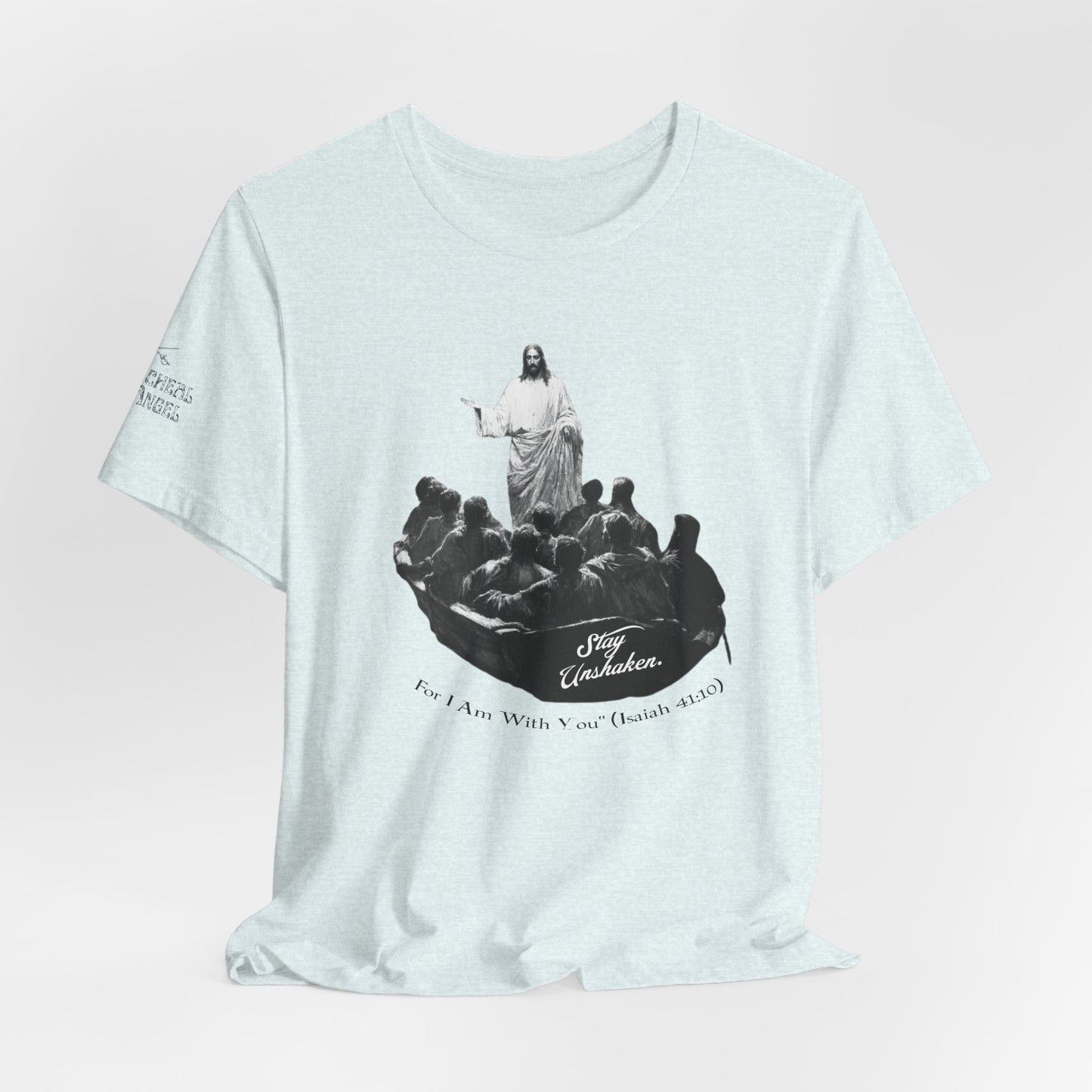 Stay Unshaken, For I Am With You" Christian T-Shirt | Jesus Calms the Storm Apparel | Heavy Cotton™ Tee | Biblical Clothing