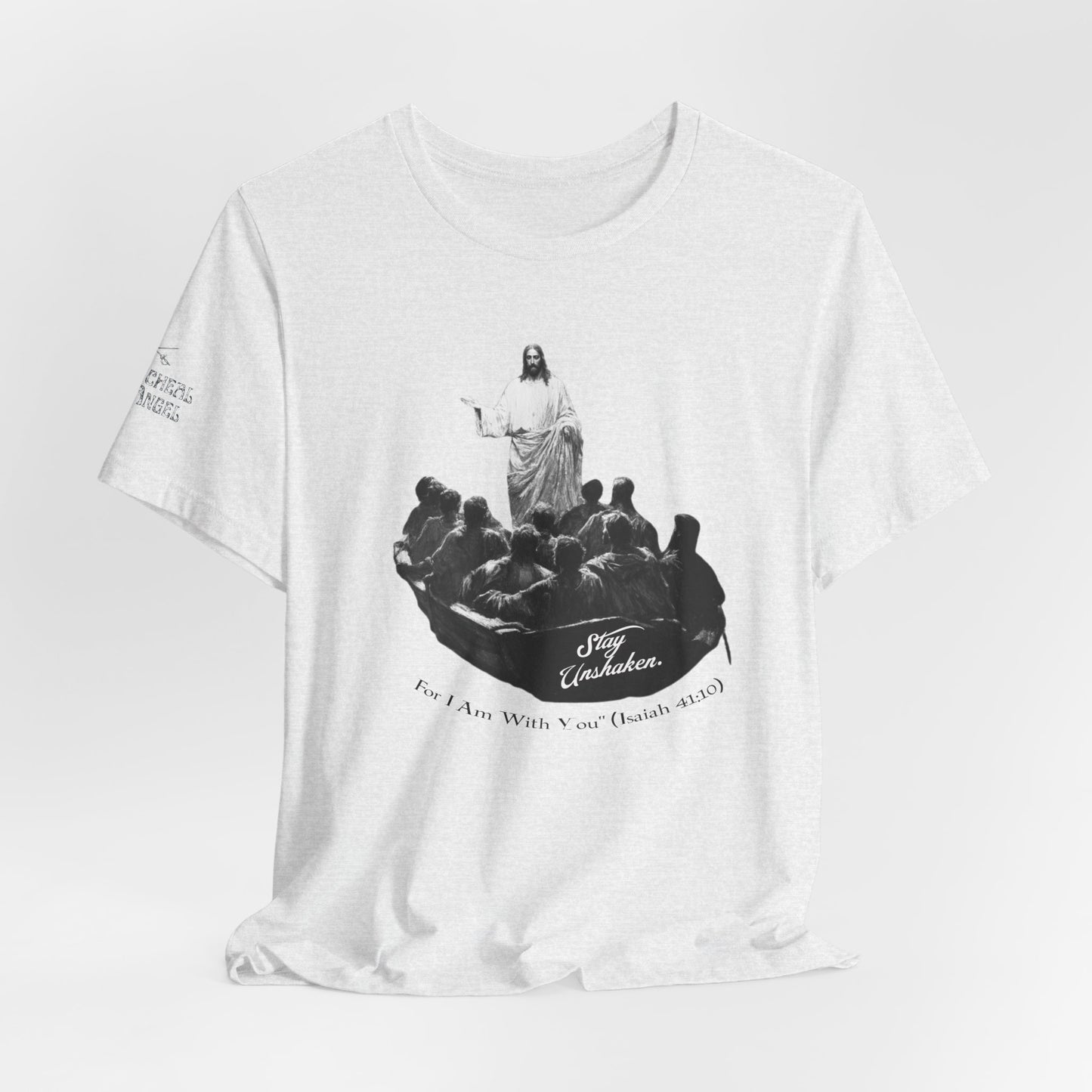 Stay Unshaken, For I Am With You" Christian T-Shirt | Jesus Calms the Storm Apparel | Heavy Cotton™ Tee | Biblical Clothing