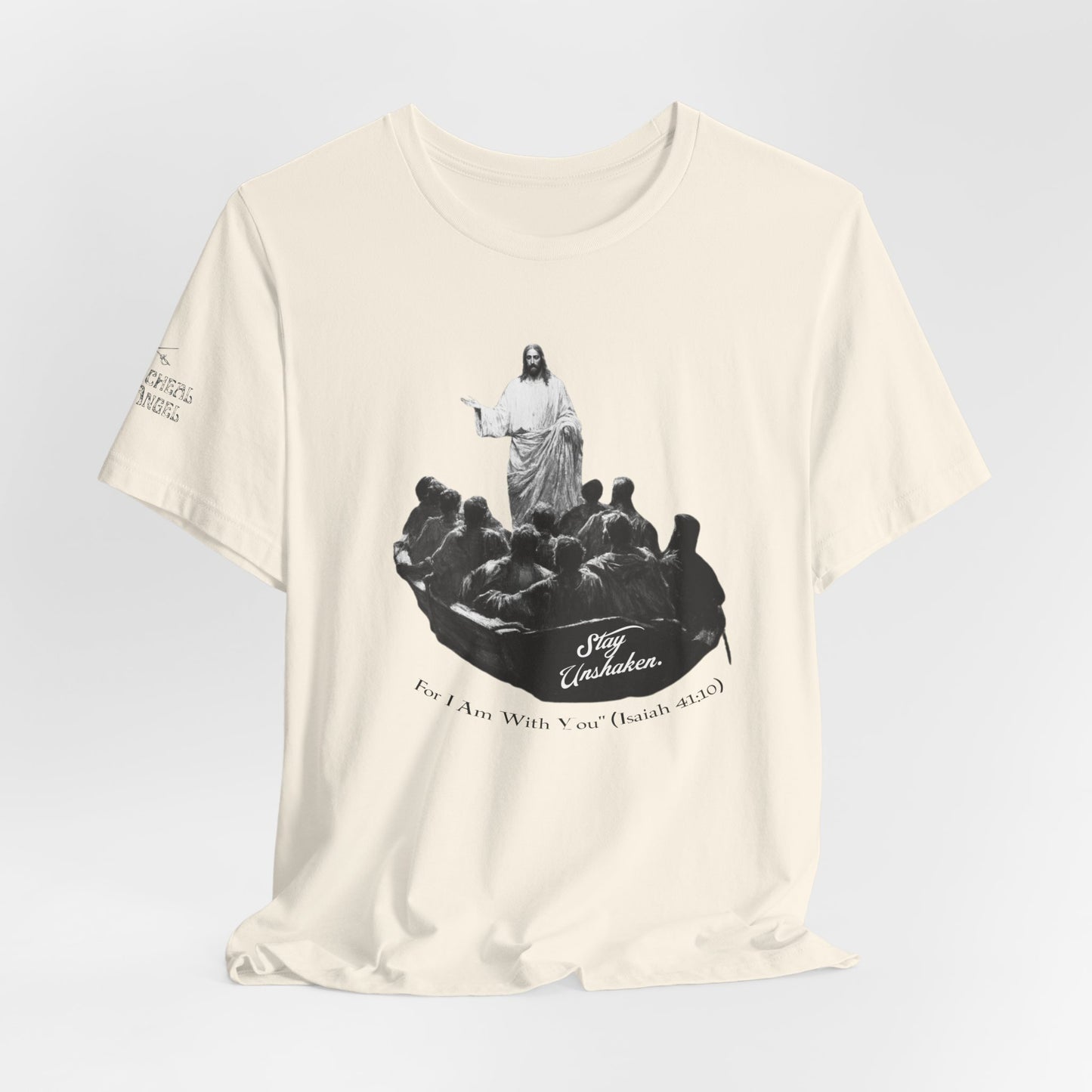 Stay Unshaken, For I Am With You" Christian T-Shirt | Jesus Calms the Storm Apparel | Heavy Cotton™ Tee | Biblical Clothing