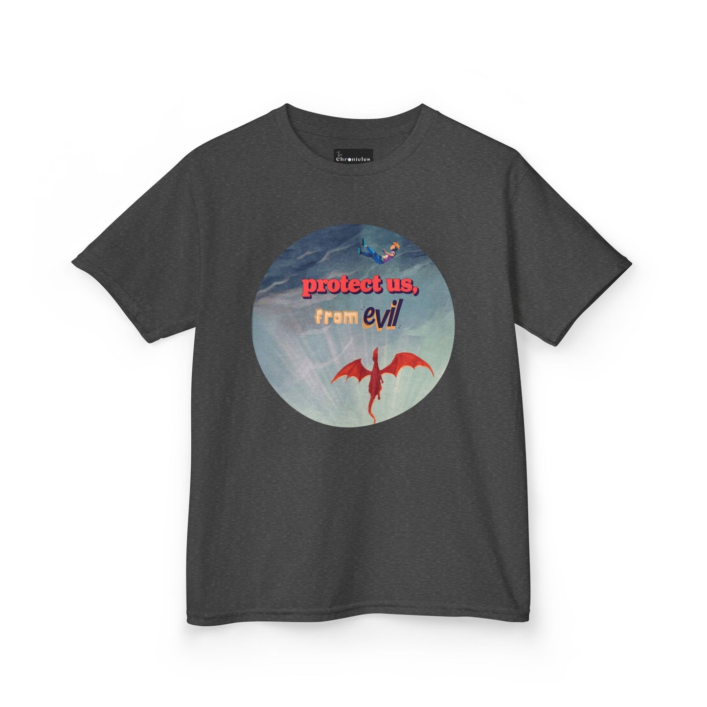 Protect Us From Evil" Kids T-Shirt | Children's Christian Prayer Apparel | Heavy Cotton™ Tee | Spiritual Protection Clothing