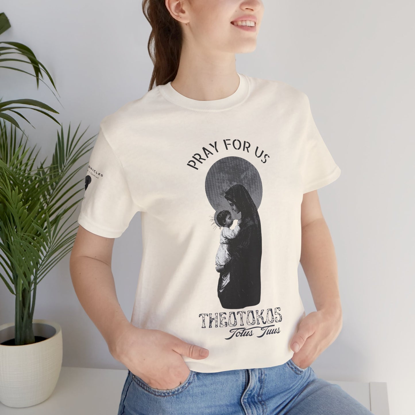 Theotokos Pray for Us – Mary, Mother of God Tee | Catholic Women’s Marian Prayer Shirt | Blessed Virgin Mary Devotion Apparel