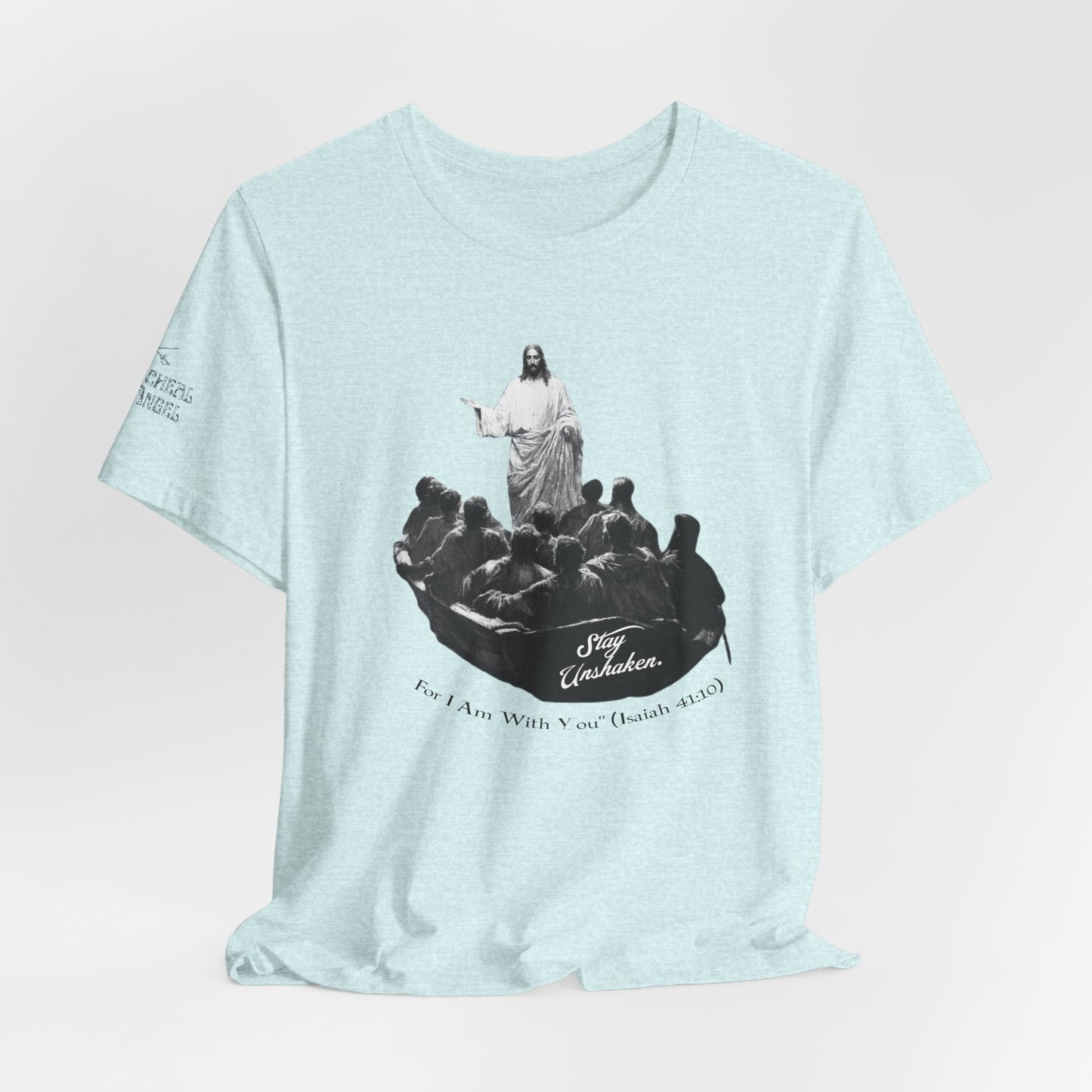 Stay Unshaken, For I Am With You" Christian T-Shirt | Jesus Calms the Storm Apparel | Heavy Cotton™ Tee | Biblical Clothing
