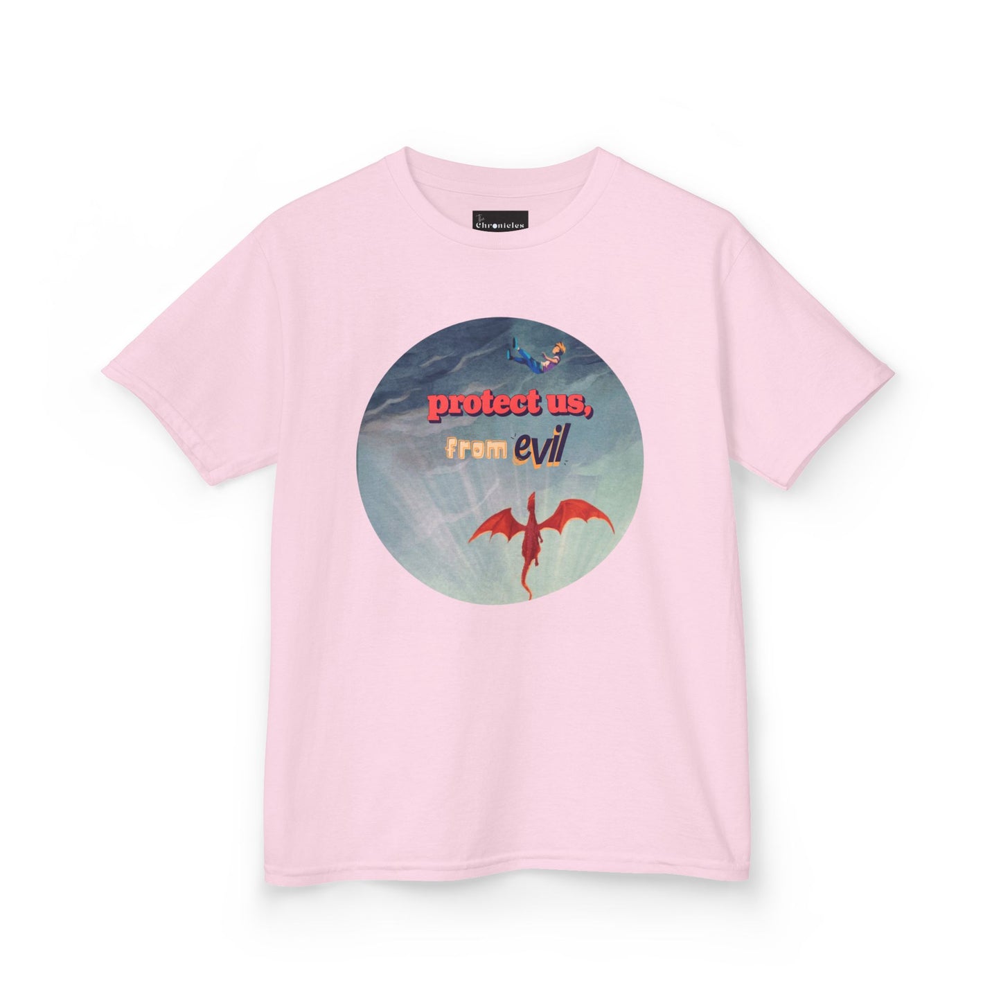 Protect Us From Evil" Kids T-Shirt | Children's Christian Prayer Apparel | Heavy Cotton™ Tee | Spiritual Protection Clothing