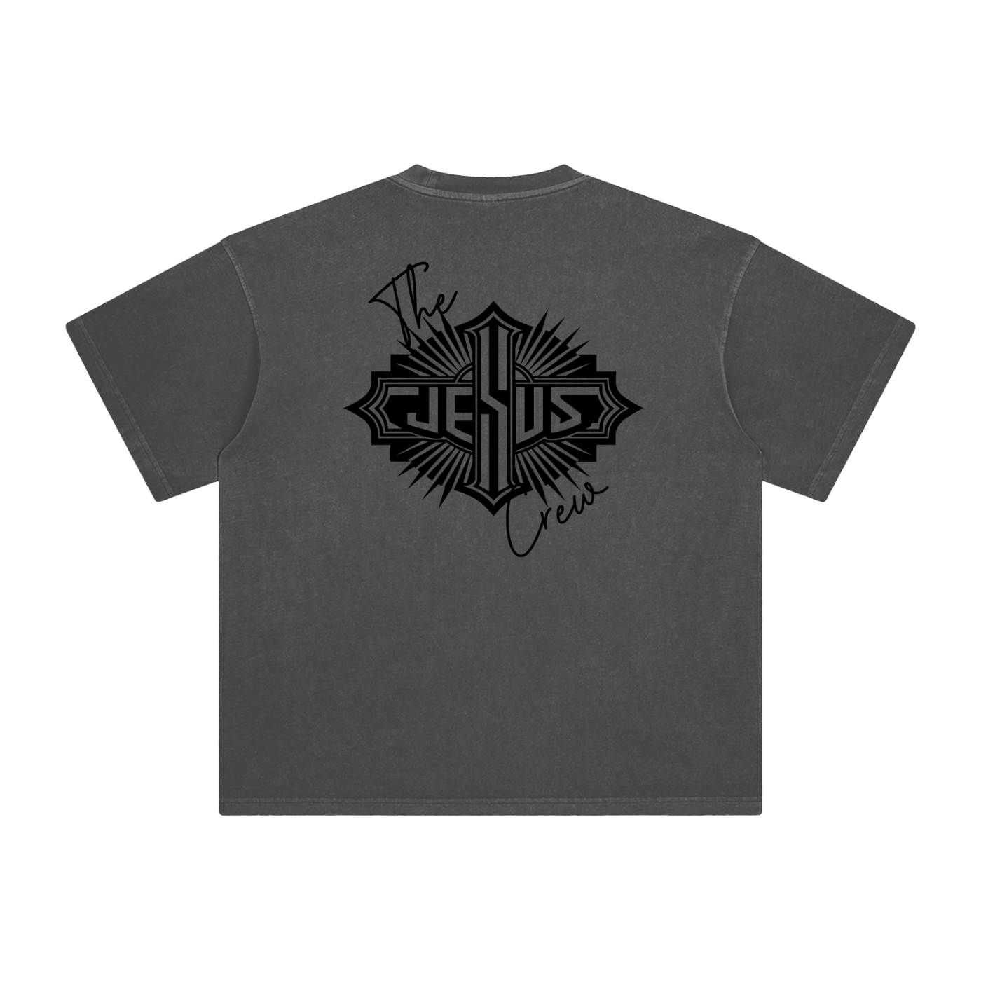 The Jesus Crew – Unisex Enzyme-Washed Tattoo Style Oversized Cotton T-Shirt