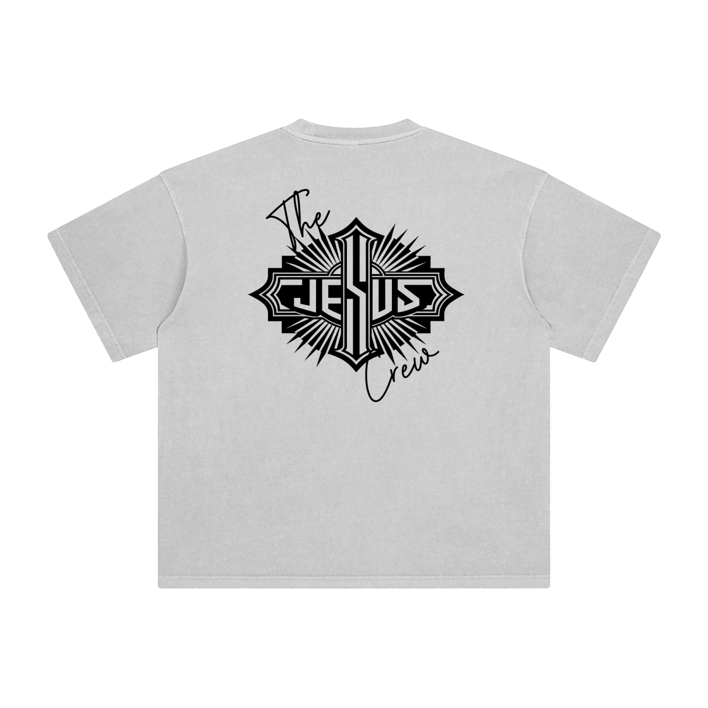 The Jesus Crew – Unisex Enzyme-Washed Tattoo Style Oversized Cotton T-Shirt