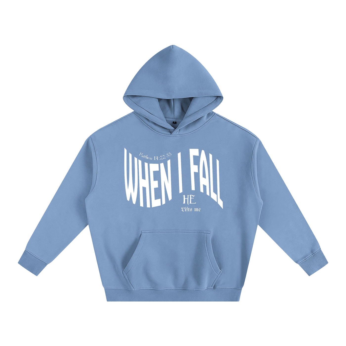“When I Fall, He Lifts Me” Oversize Fleeced Hoodie – Christian Streetwear