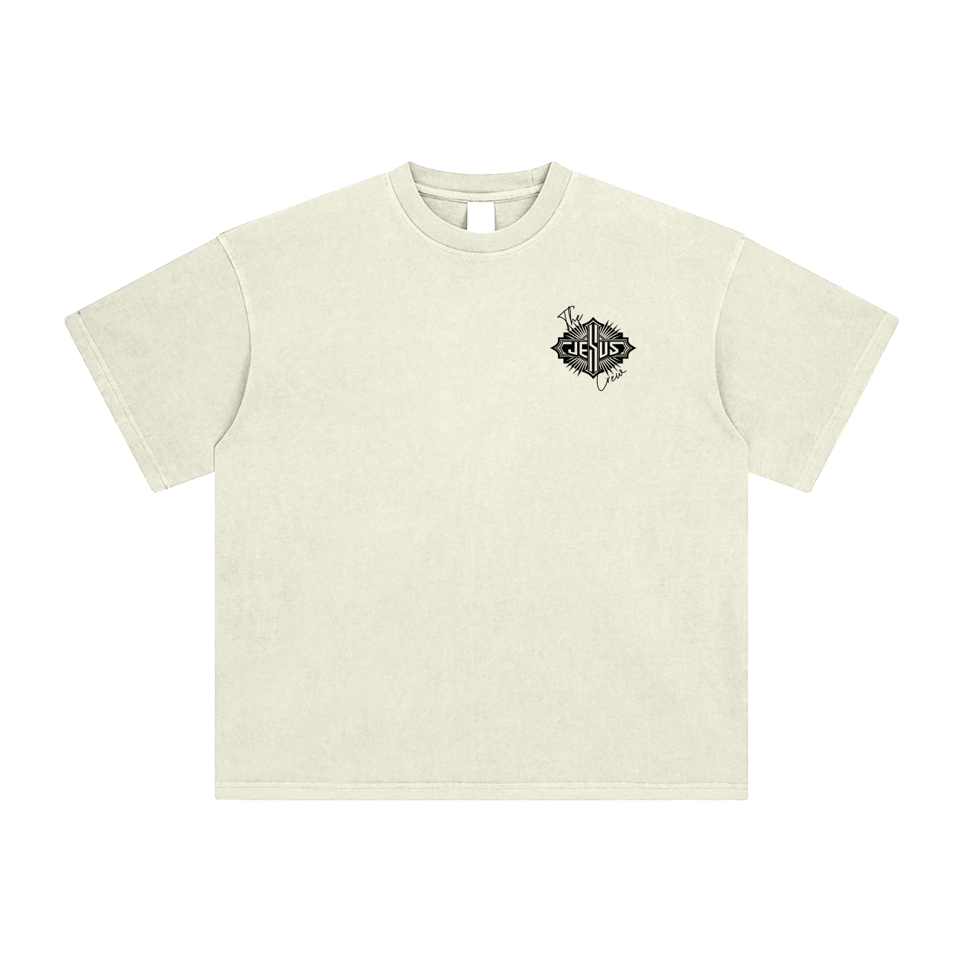 The Jesus Crew – Unisex Enzyme-Washed Tattoo Style Oversized Cotton T-Shirt