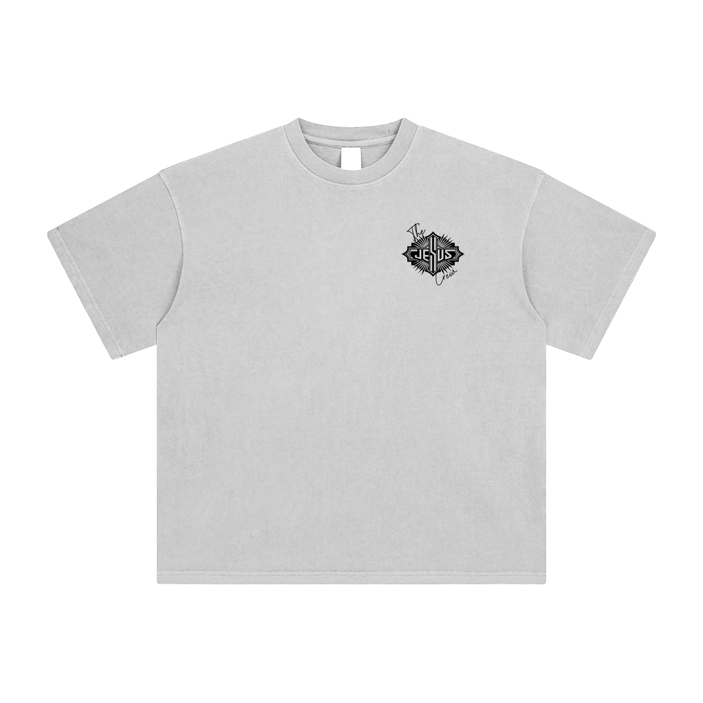 The Jesus Crew – Unisex Enzyme-Washed Tattoo Style Oversized Cotton T-Shirt