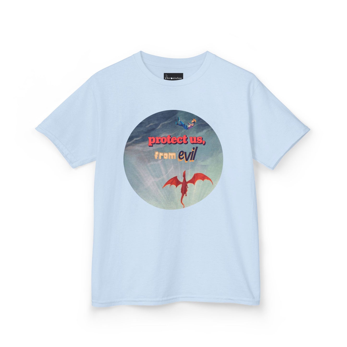 Protect Us From Evil" Kids T-Shirt | Children's Christian Prayer Apparel | Heavy Cotton™ Tee | Spiritual Protection Clothing