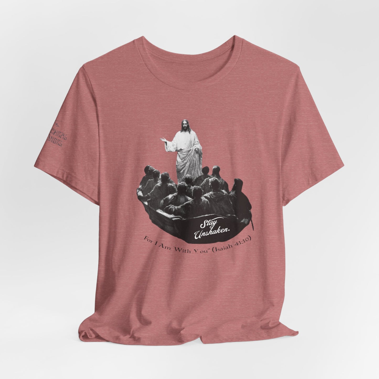 Stay Unshaken, For I Am With You" Christian T-Shirt | Jesus Calms the Storm Apparel | Heavy Cotton™ Tee | Biblical Clothing
