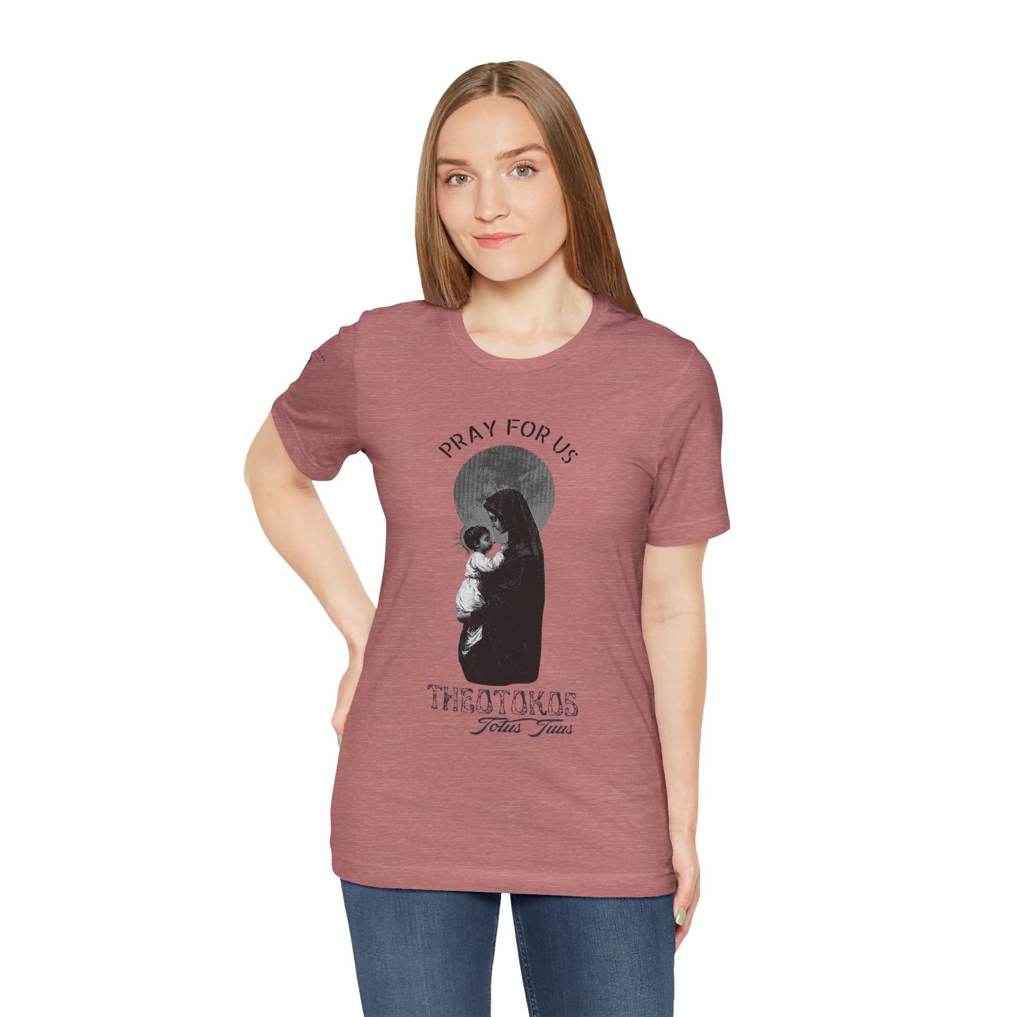 Theotokos Pray for Us – Mary, Mother of God Tee | Catholic Women’s Marian Prayer Shirt | Blessed Virgin Mary Devotion Apparel