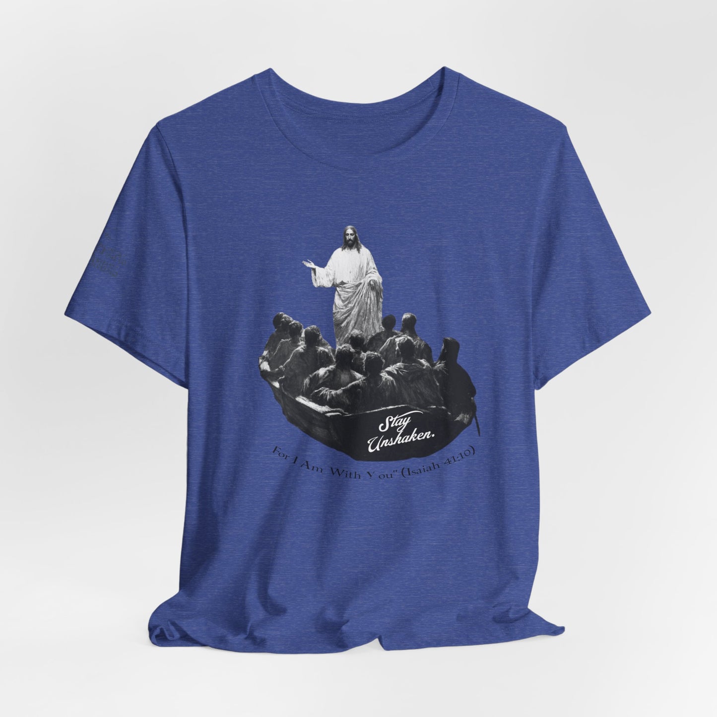 Stay Unshaken, For I Am With You" Christian T-Shirt | Jesus Calms the Storm Apparel | Heavy Cotton™ Tee | Biblical Clothing