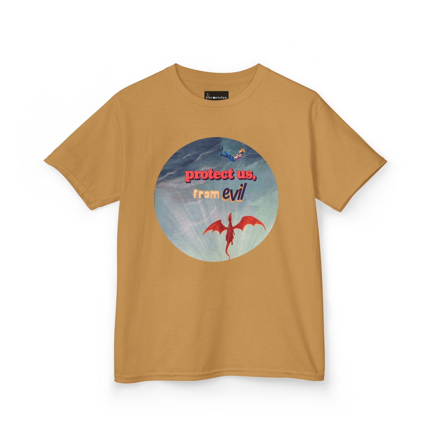 Protect Us From Evil" Kids T-Shirt | Children's Christian Prayer Apparel | Heavy Cotton™ Tee | Spiritual Protection Clothing