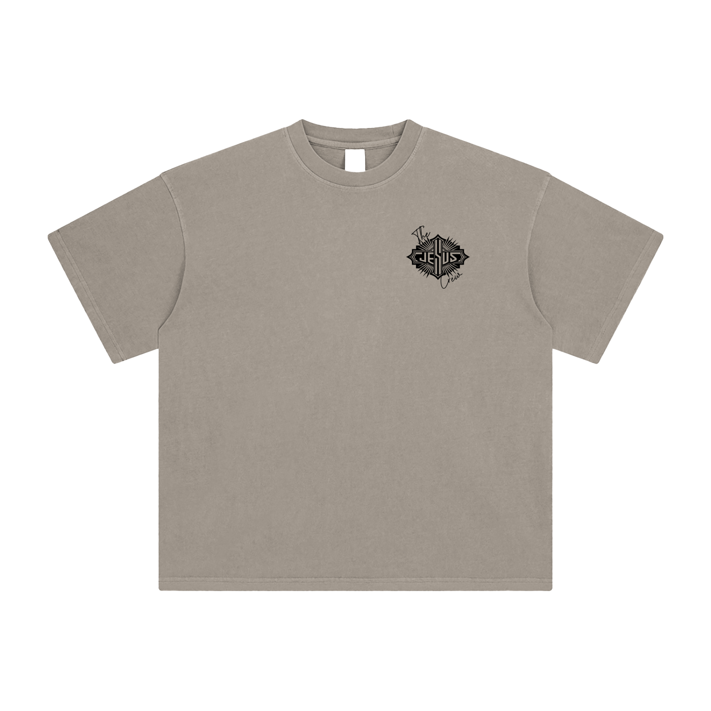 The Jesus Crew – Unisex Enzyme-Washed Tattoo Style Oversized Cotton T-Shirt