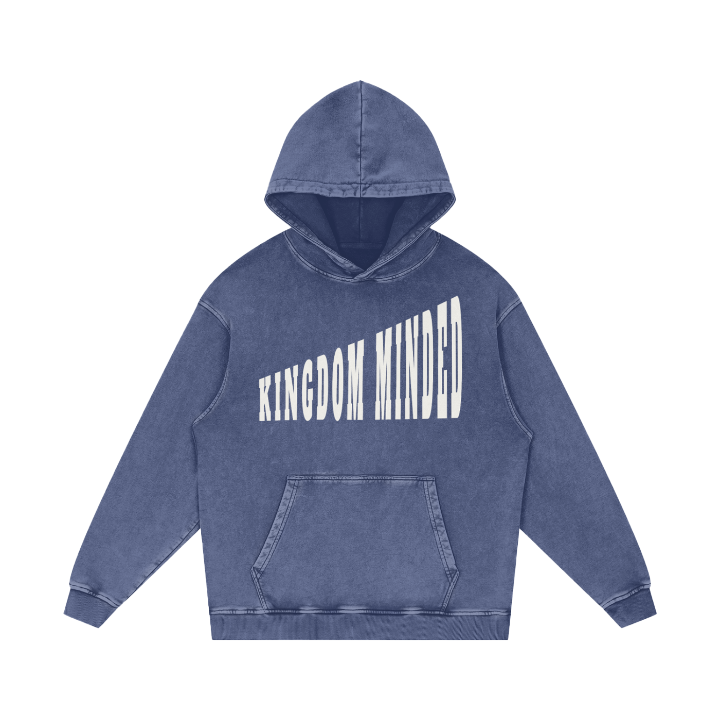 “Kingdom Minded” Snow-Washed Heavy Cotton Hoodie — Faith Streetwear for the Bold