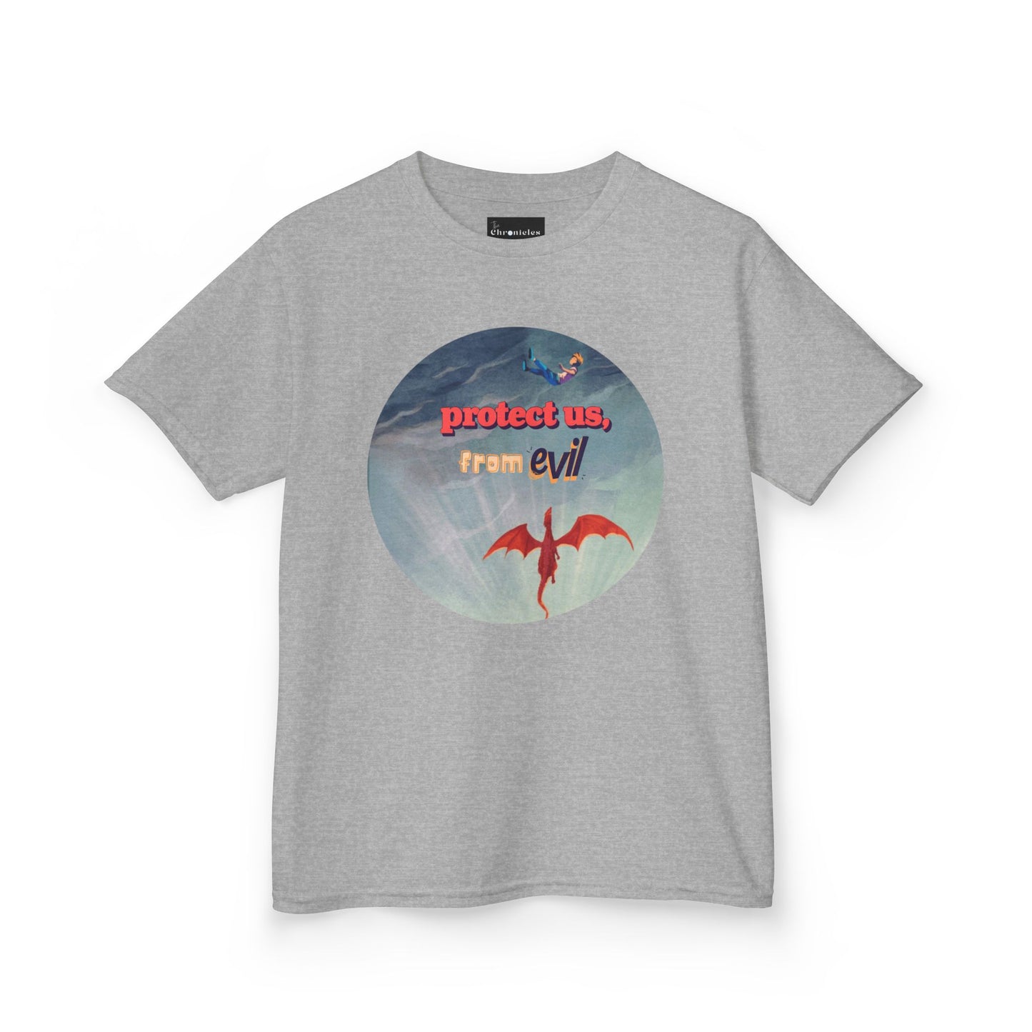 Protect Us From Evil" Kids T-Shirt | Children's Christian Prayer Apparel | Heavy Cotton™ Tee | Spiritual Protection Clothing