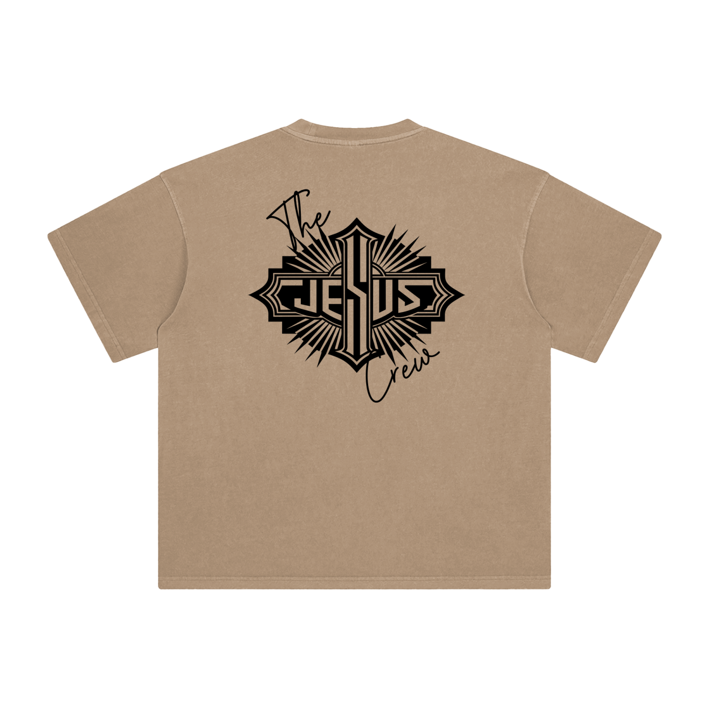 The Jesus Crew – Unisex Enzyme-Washed Tattoo Style Oversized Cotton T-Shirt