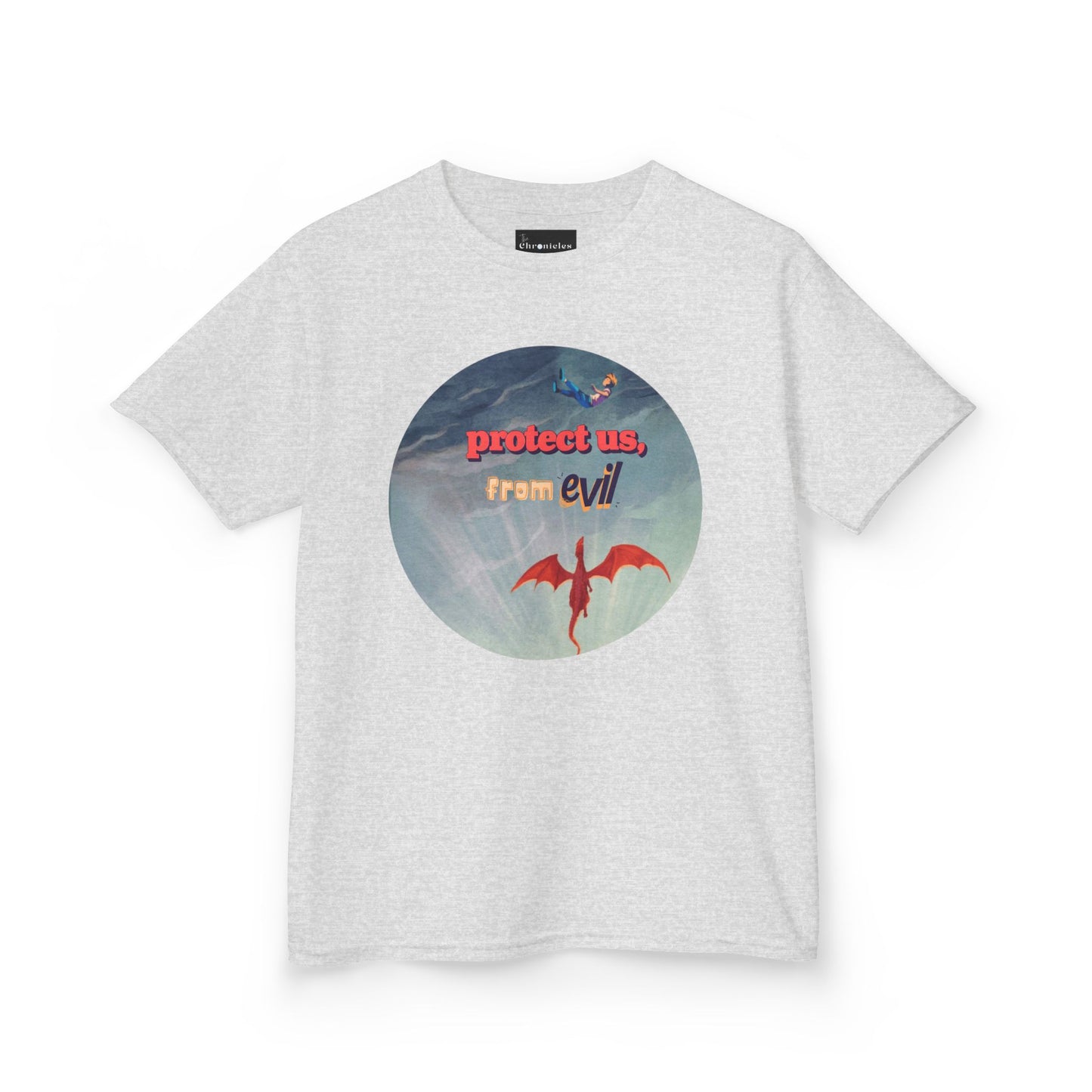 Protect Us From Evil" Kids T-Shirt | Children's Christian Prayer Apparel | Heavy Cotton™ Tee | Spiritual Protection Clothing