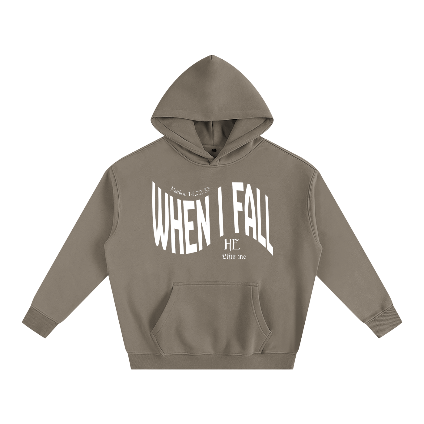 “When I Fall, He Lifts Me” Oversize Fleeced Hoodie – Christian Streetwear