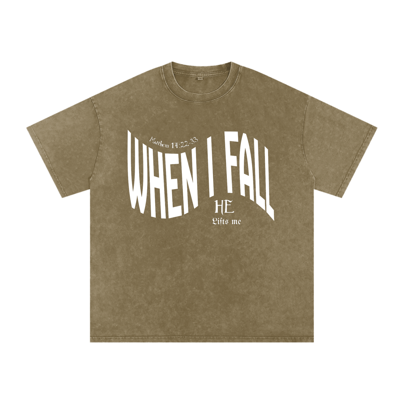 When I Fall, Jesus Lifts Me – Unisex Snow Washed Oversized Cotton T-Shirt
