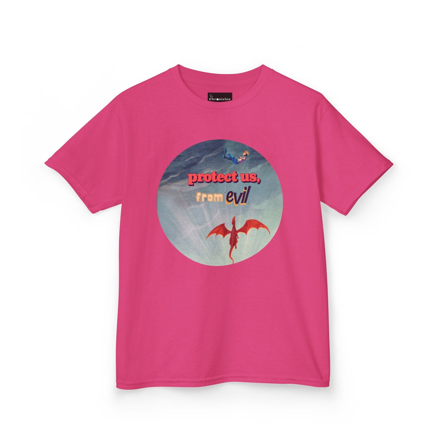 Protect Us From Evil" Kids T-Shirt | Children's Christian Prayer Apparel | Heavy Cotton™ Tee | Spiritual Protection Clothing