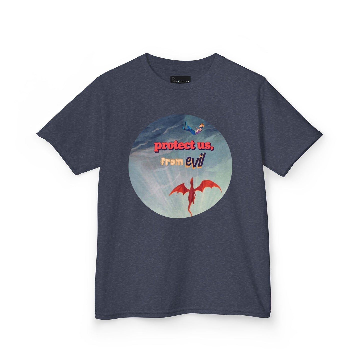 Protect Us From Evil" Kids T-Shirt | Children's Christian Prayer Apparel | Heavy Cotton™ Tee | Spiritual Protection Clothing