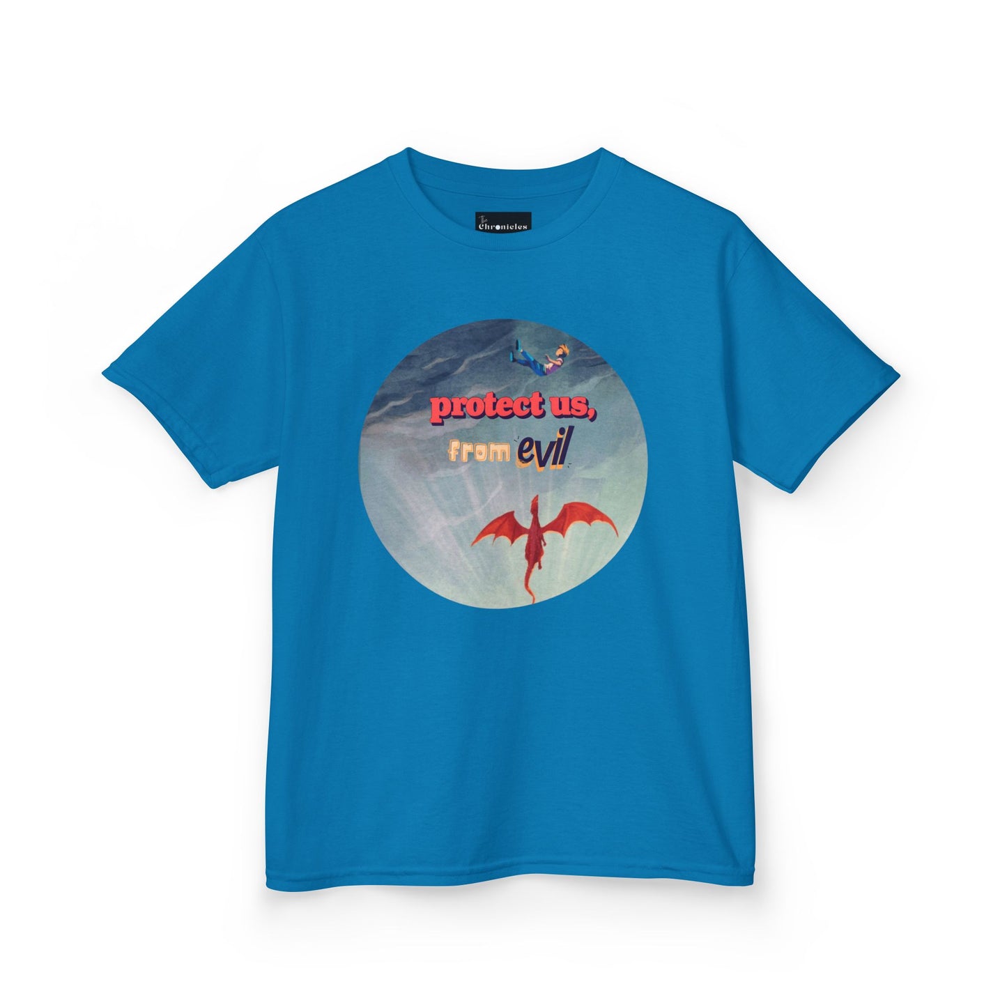 Protect Us From Evil" Kids T-Shirt | Children's Christian Prayer Apparel | Heavy Cotton™ Tee | Spiritual Protection Clothing