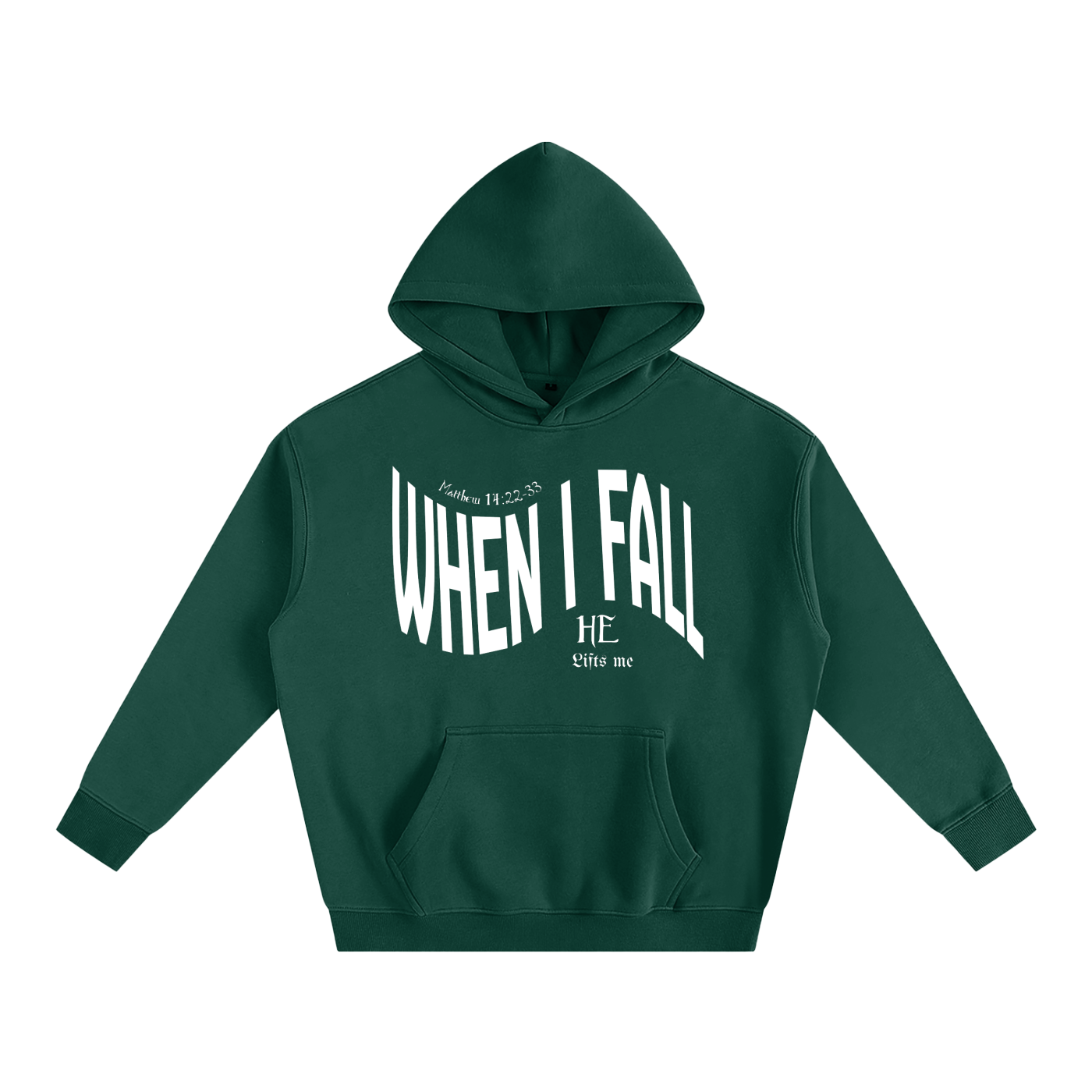 “When I Fall, He Lifts Me” Oversize Fleeced Hoodie – Christian Streetwear