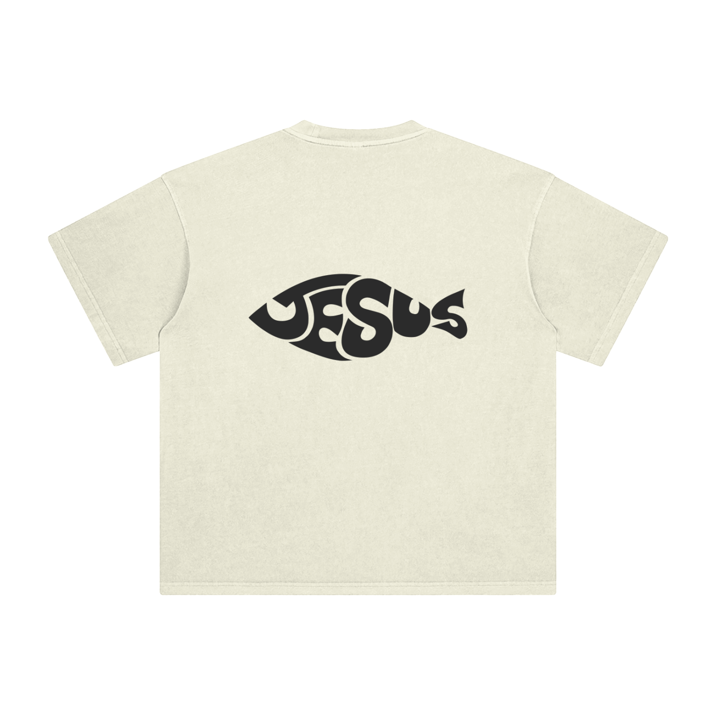 Jesus Fish Eye Script Enzyme Washed Trendy Fit Tee - Catholic Faith Statement Shirt - Chronicles Boutique Christian Apparel