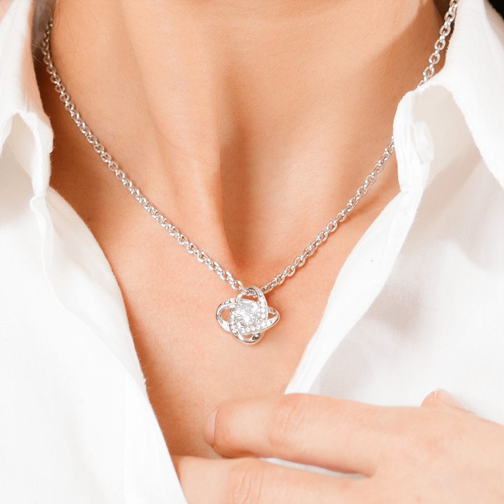 Love Knot Necklace for Wife - Sentimental Message Card Jewelry - Perfect Gift for Her
