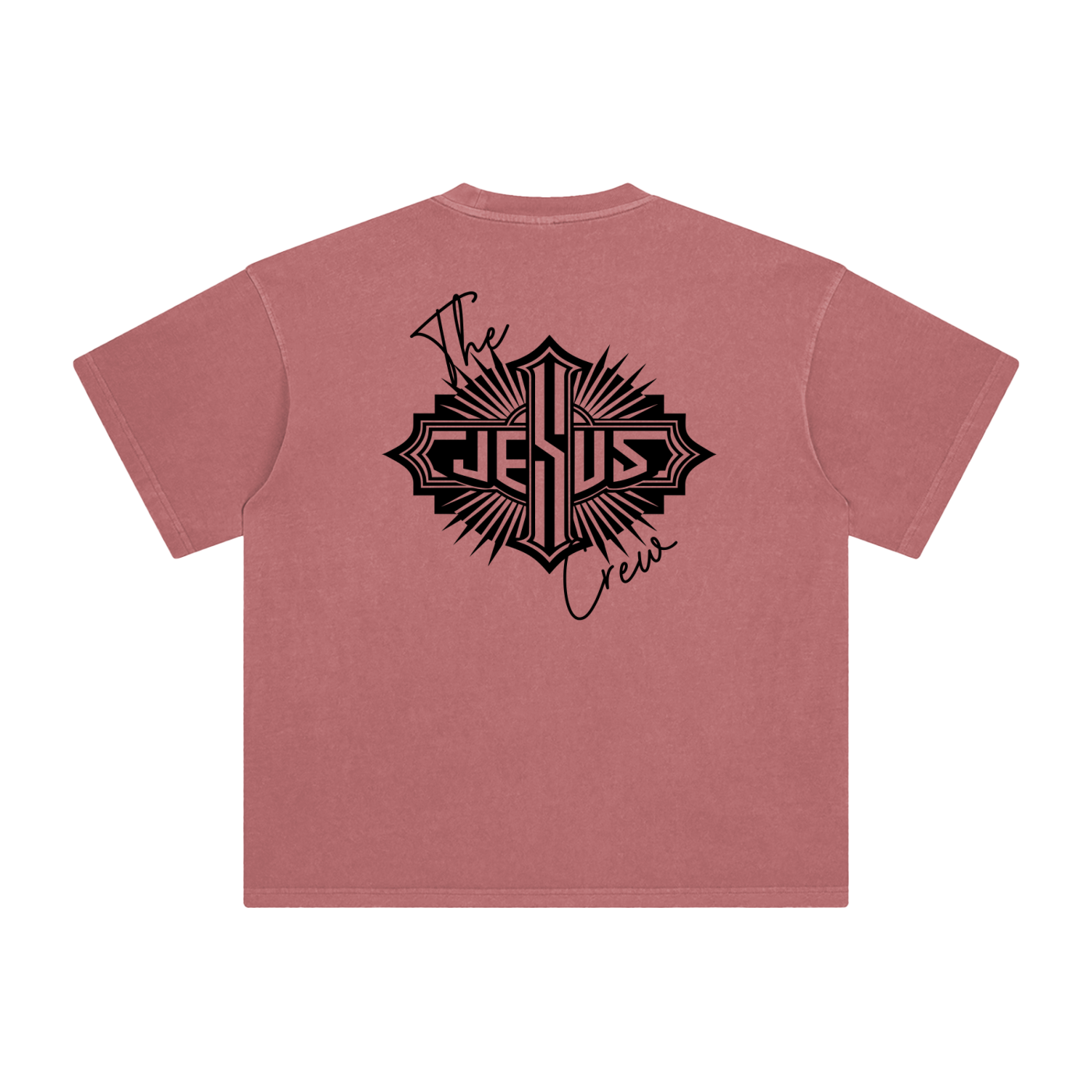The Jesus Crew – Unisex Enzyme-Washed Tattoo Style Oversized Cotton T-Shirt