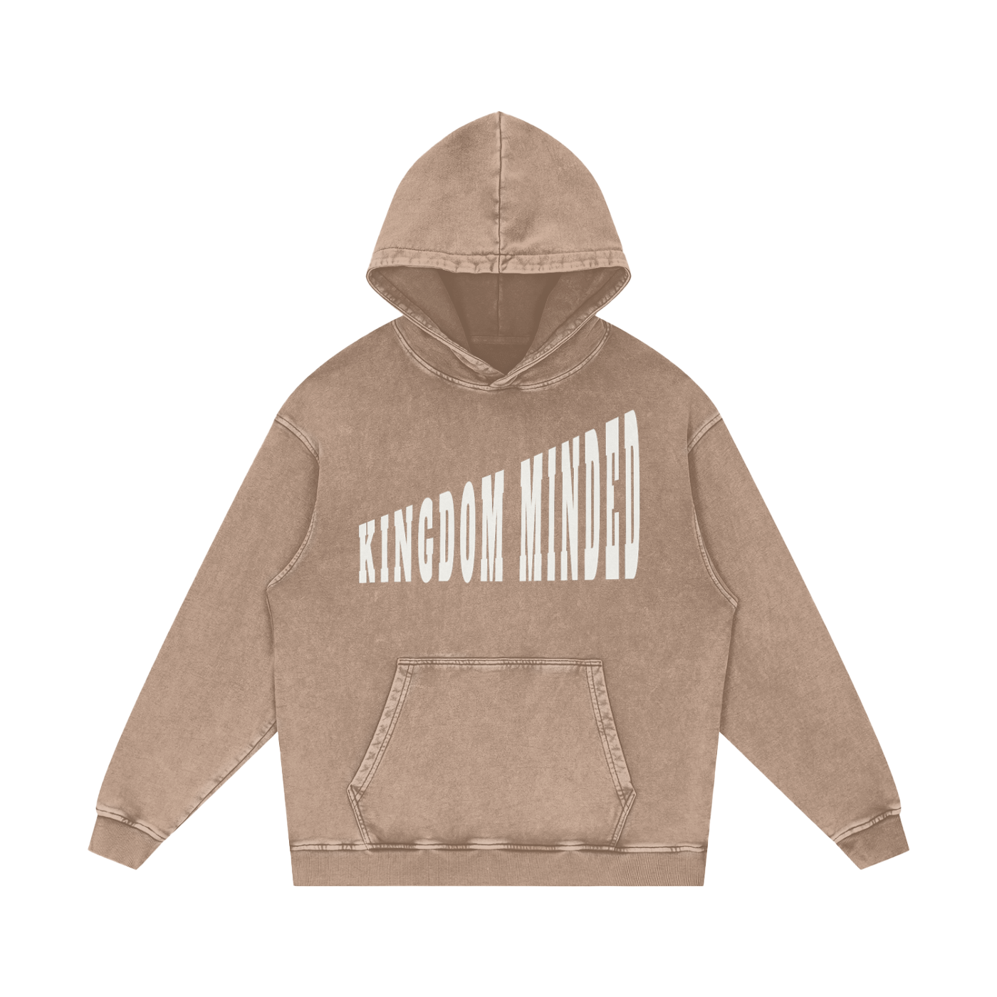 “Kingdom Minded” Snow-Washed Heavy Cotton Hoodie — Faith Streetwear for the Bold