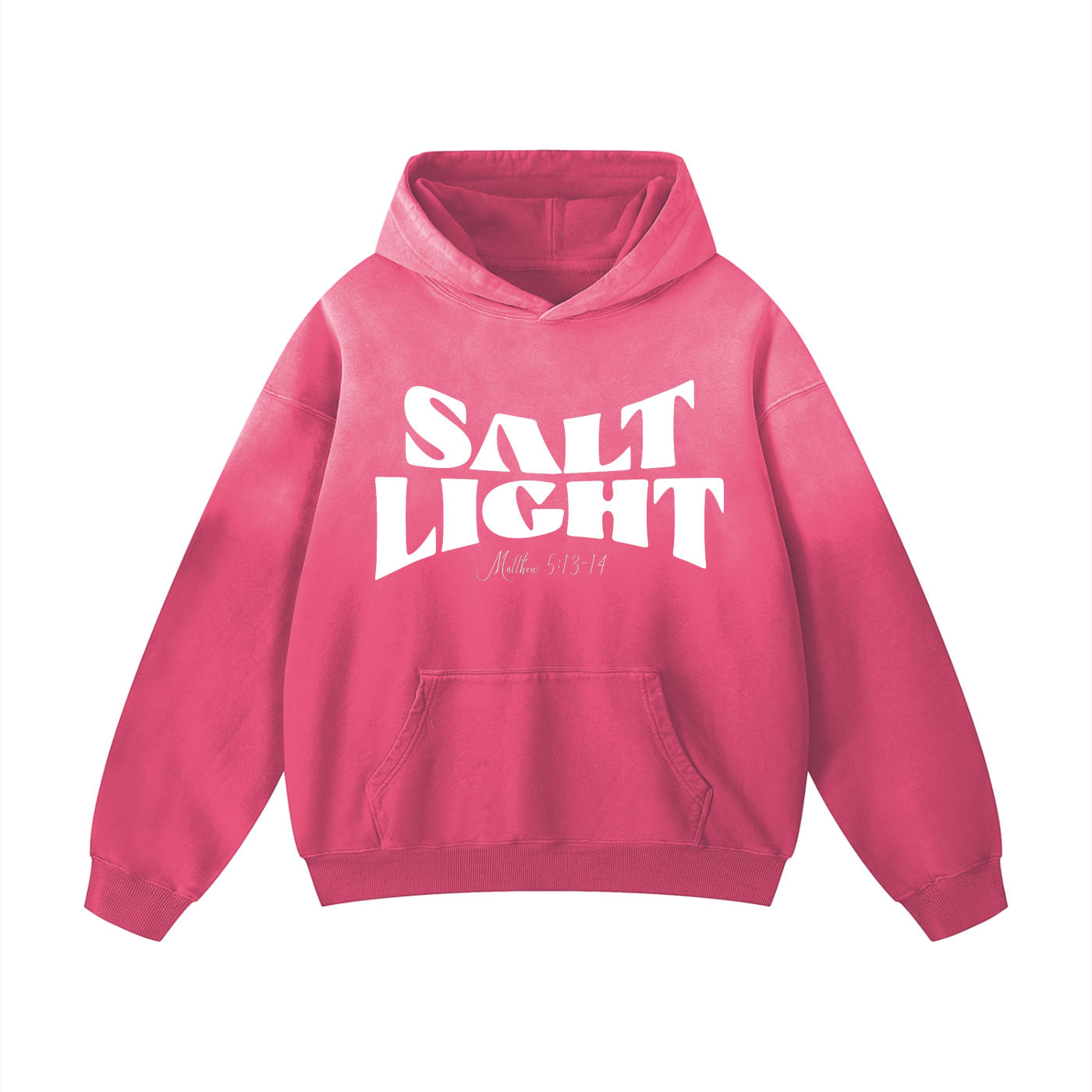 Salt and Light Sunfade Hoodie – Hot Pink Heavyweight Sunfade Oversized Hoodie | Faith Streetwear