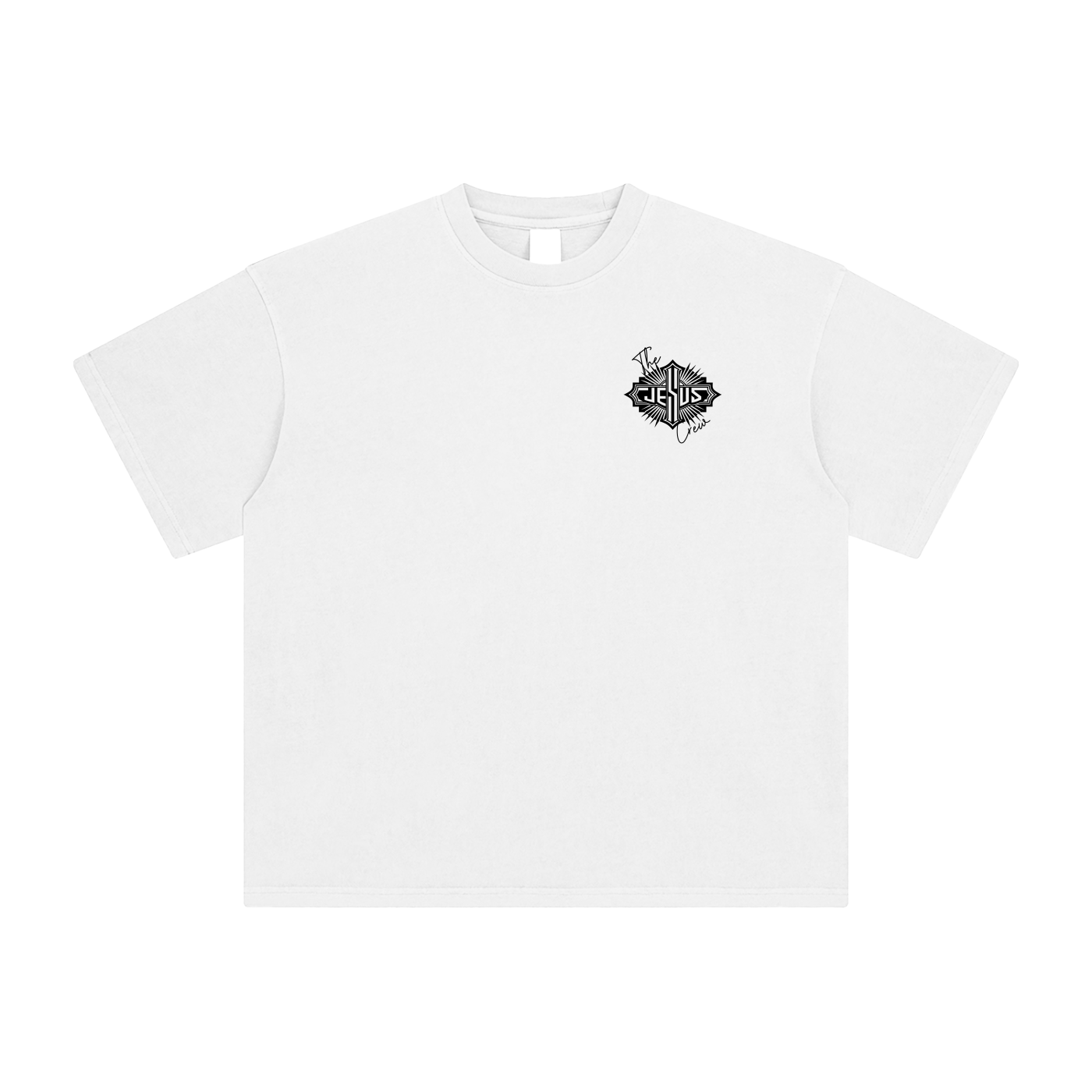 The Jesus Crew – Unisex Enzyme-Washed Tattoo Style Oversized Cotton T-Shirt