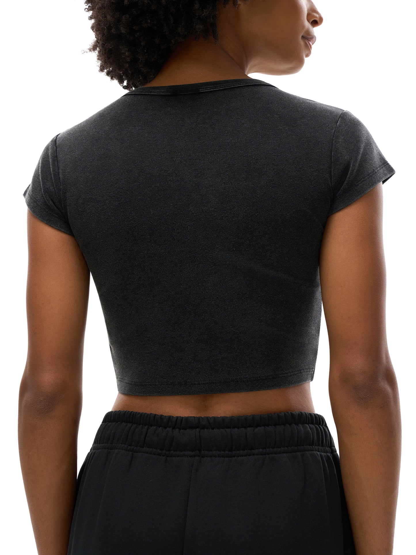 When I Fall, He Lifts Me – Women’s Snow Washed Bodycon Crop Tee