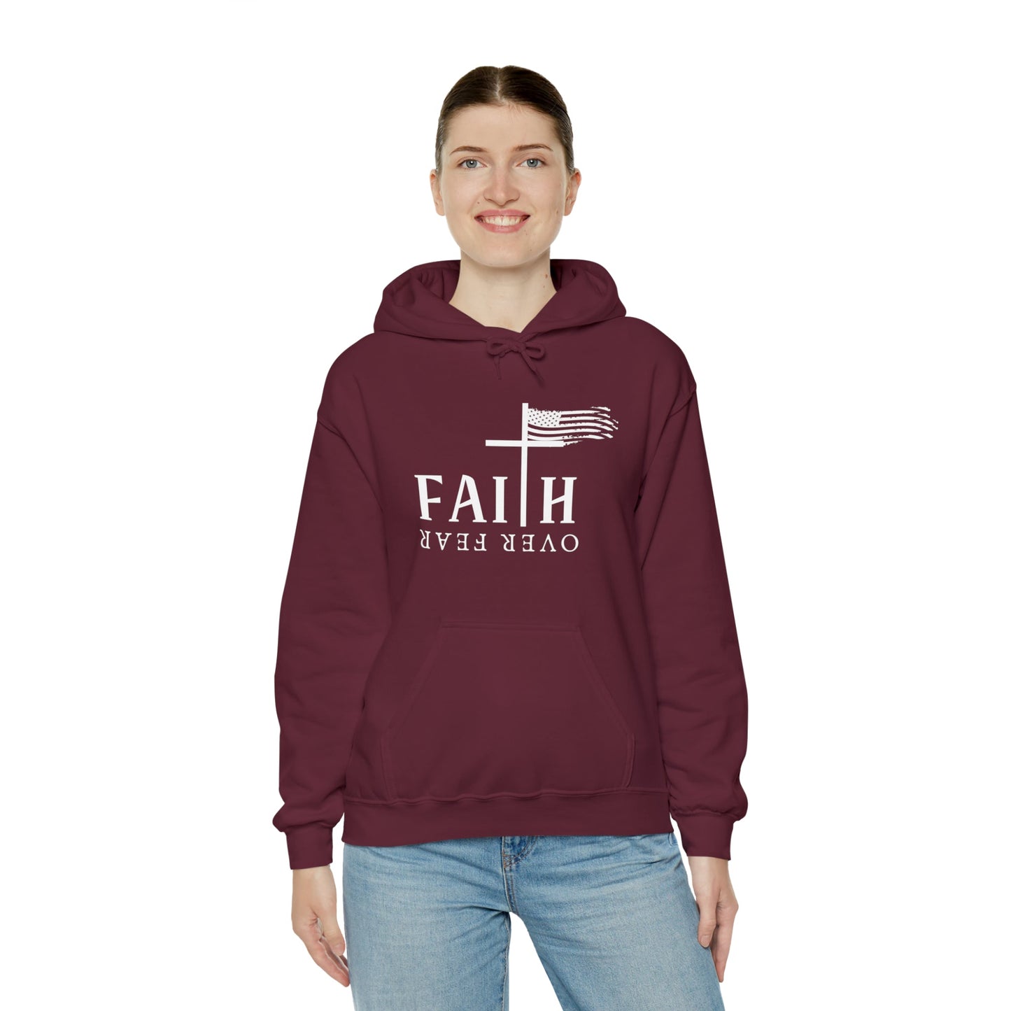 Faith Over Fear: Unisex Heavy Blend⢠Inspirational Christian Hoodie"