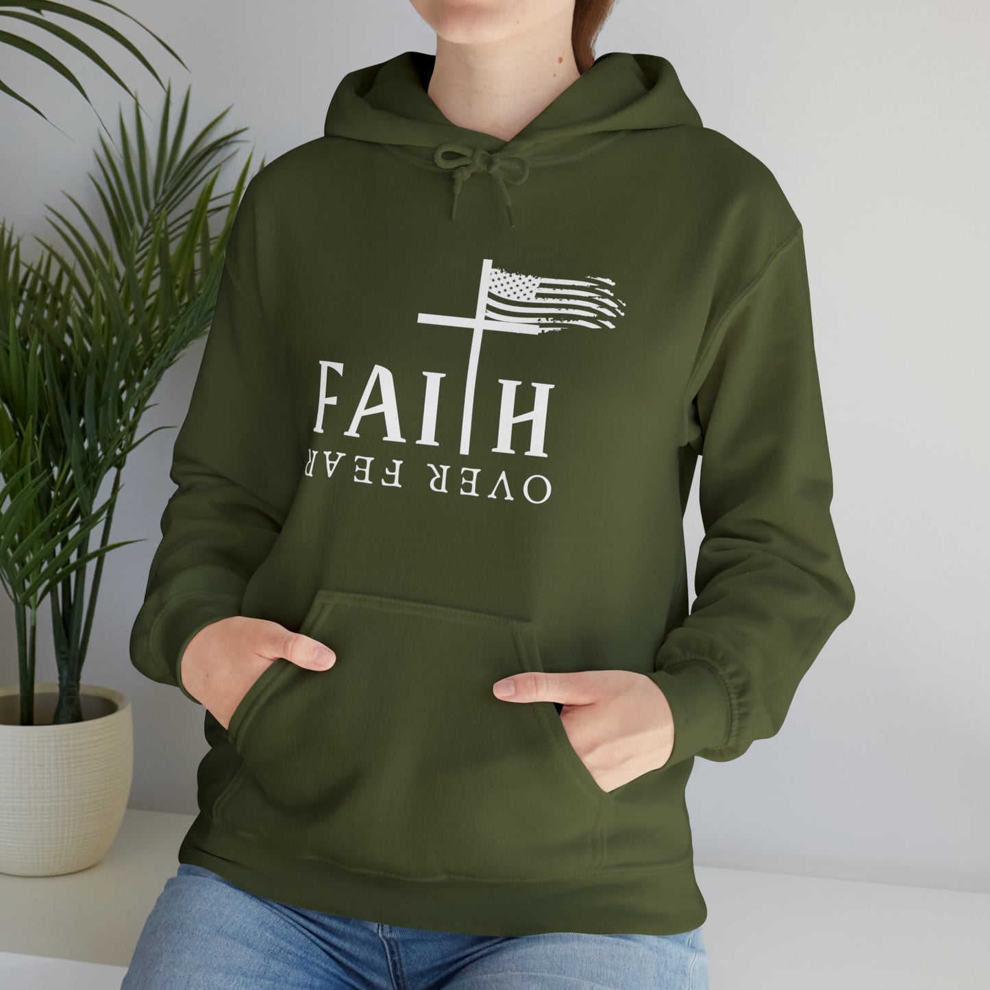 Faith Over Fear: Unisex Heavy Blend⢠Inspirational Christian Hoodie"
