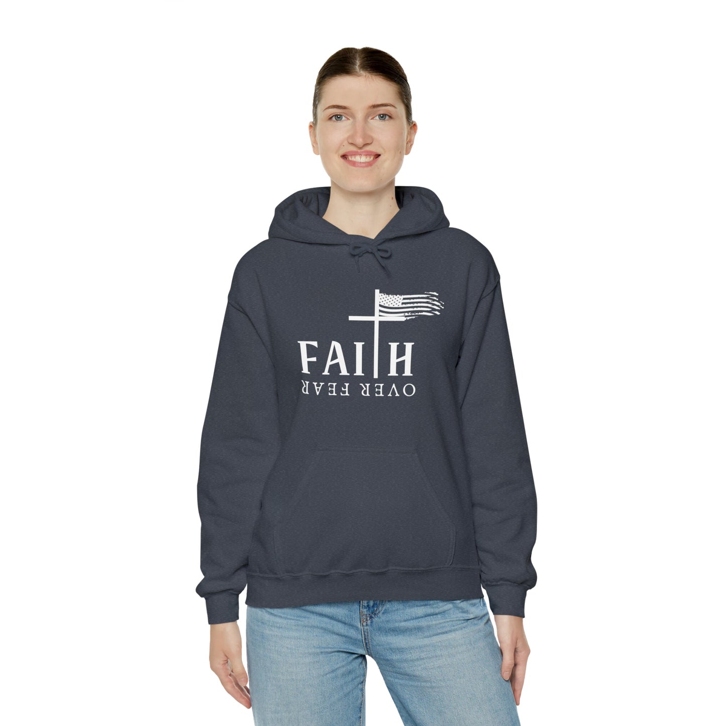 Faith Over Fear: Unisex Heavy Blend⢠Inspirational Christian Hoodie"