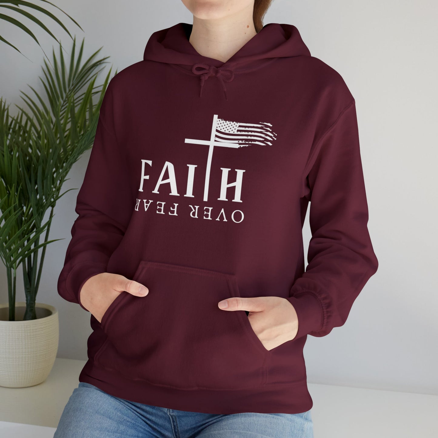 Faith Over Fear: Unisex Heavy Blend⢠Inspirational Christian Hoodie"