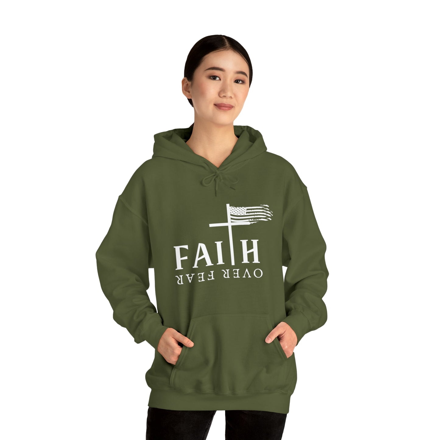 Faith Over Fear: Unisex Heavy Blend⢠Inspirational Christian Hoodie"