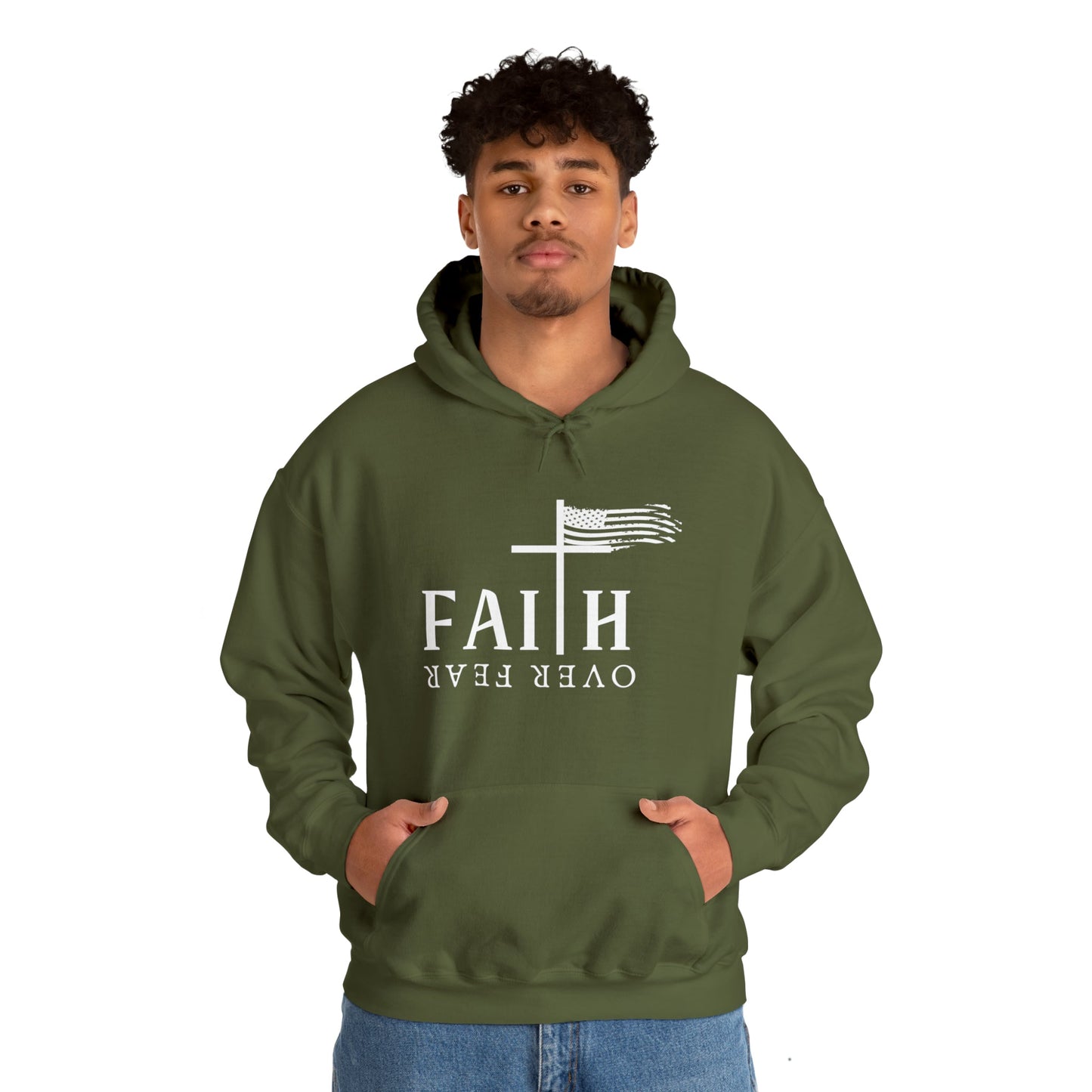 Faith Over Fear: Unisex Heavy Blend⢠Inspirational Christian Hoodie"