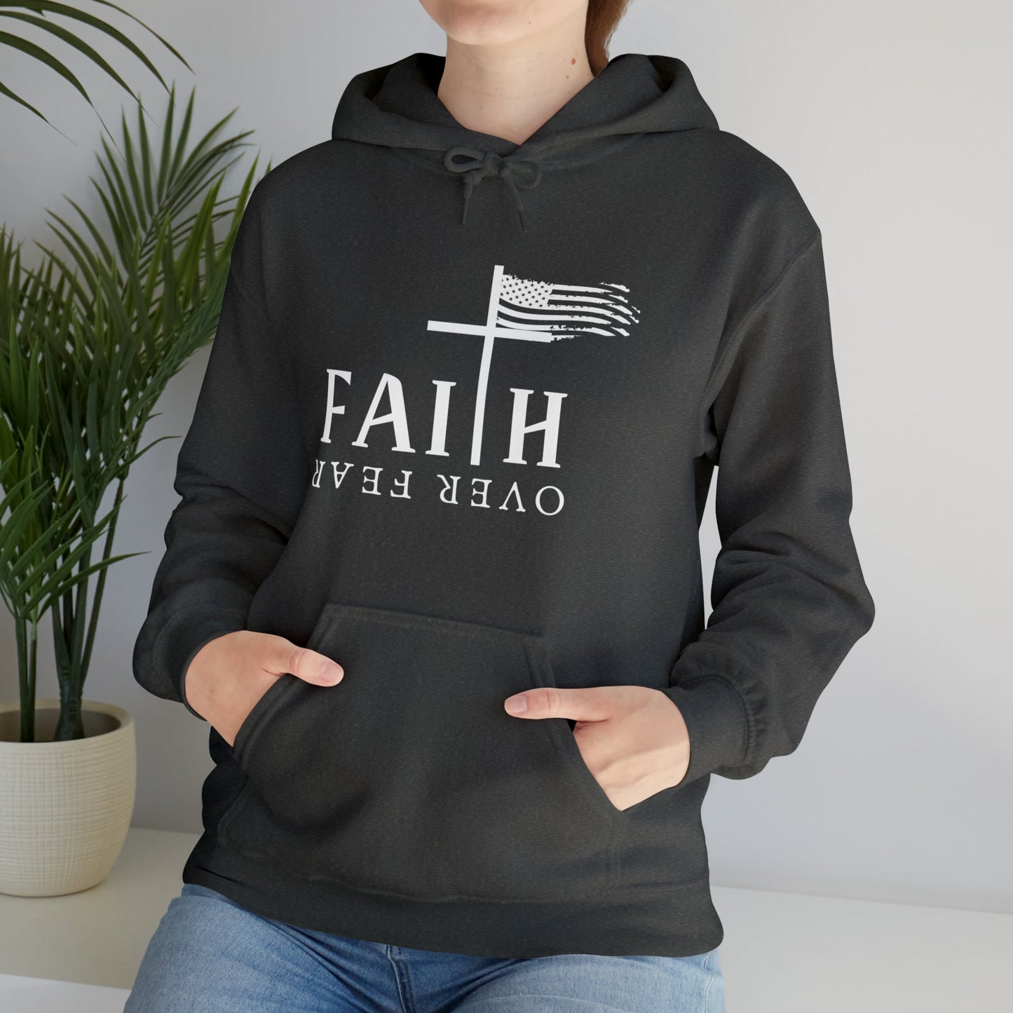 Faith Over Fear: Unisex Heavy Blend⢠Inspirational Christian Hoodie"