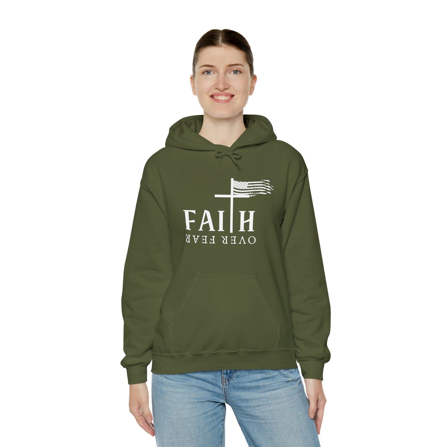Faith Over Fear: Unisex Heavy Blend⢠Inspirational Christian Hoodie"
