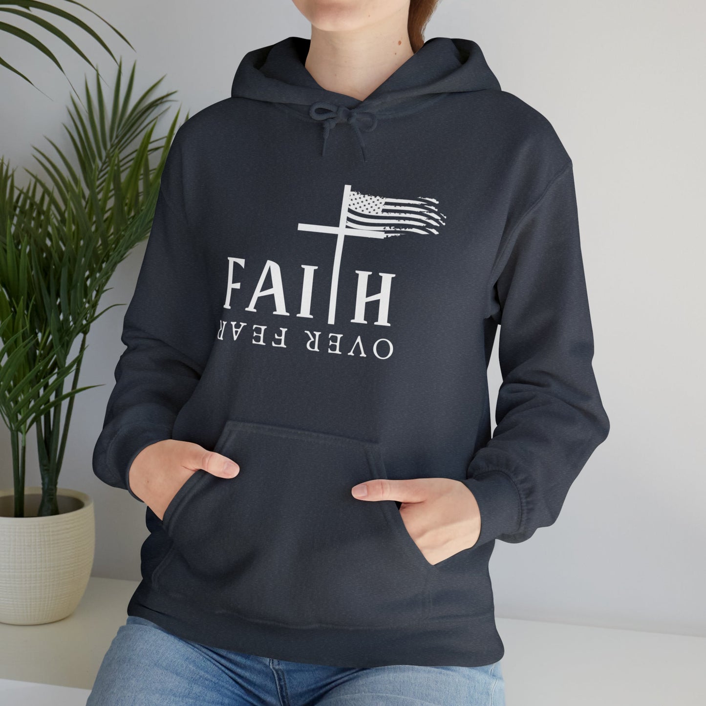 Faith Over Fear: Unisex Heavy Blend⢠Inspirational Christian Hoodie"